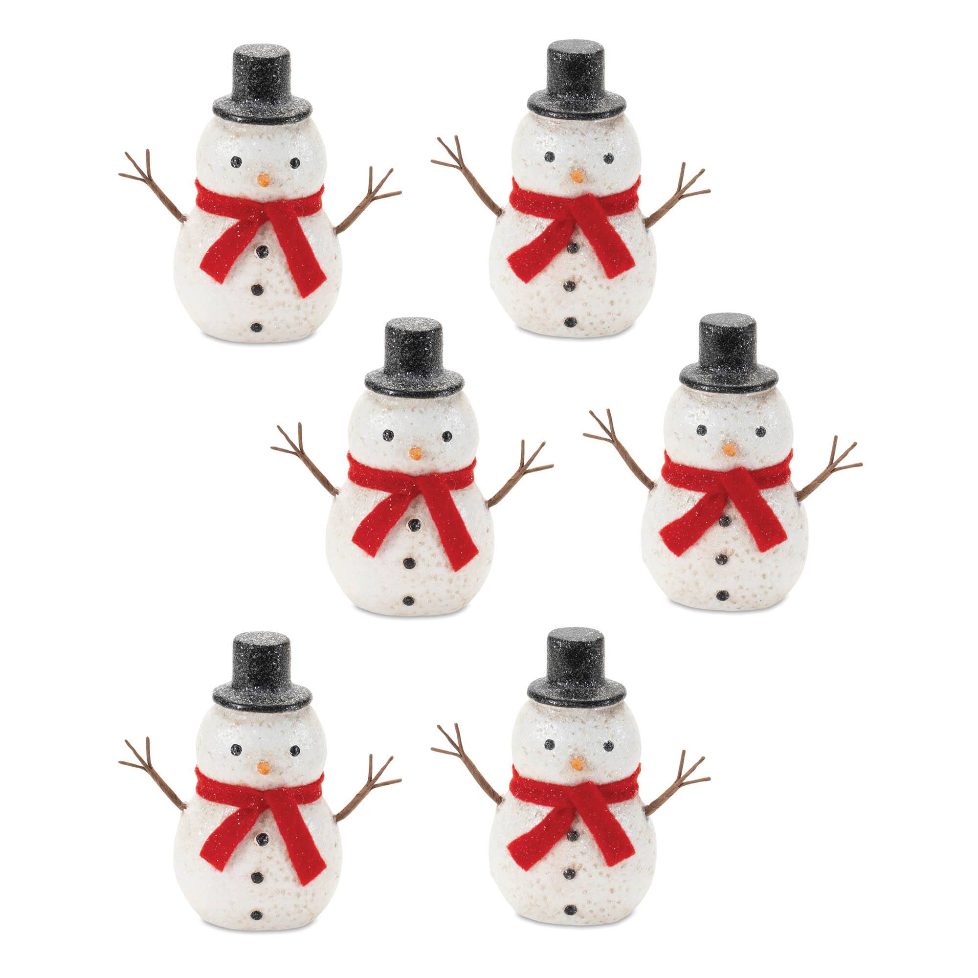 4.5" Glittered Snowman Figurines, 6ct. By Melrose | Michaels®