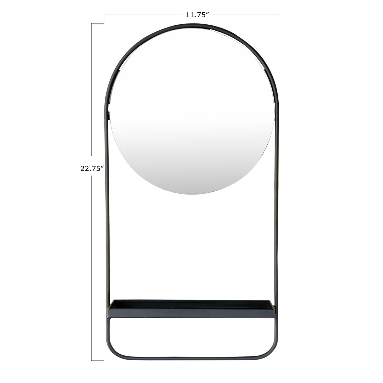 Hello Honey® 23" Metal Wall Mirror, Shelf & Hanging Rod