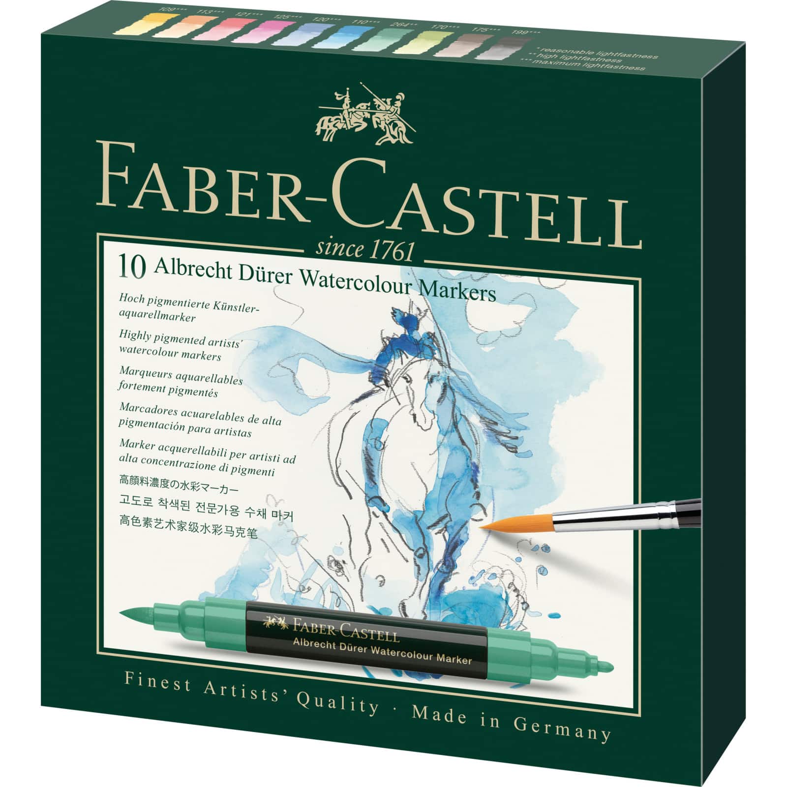 Faber-Castell® Albrecht Durer 10 Color Watercolor Marker Set