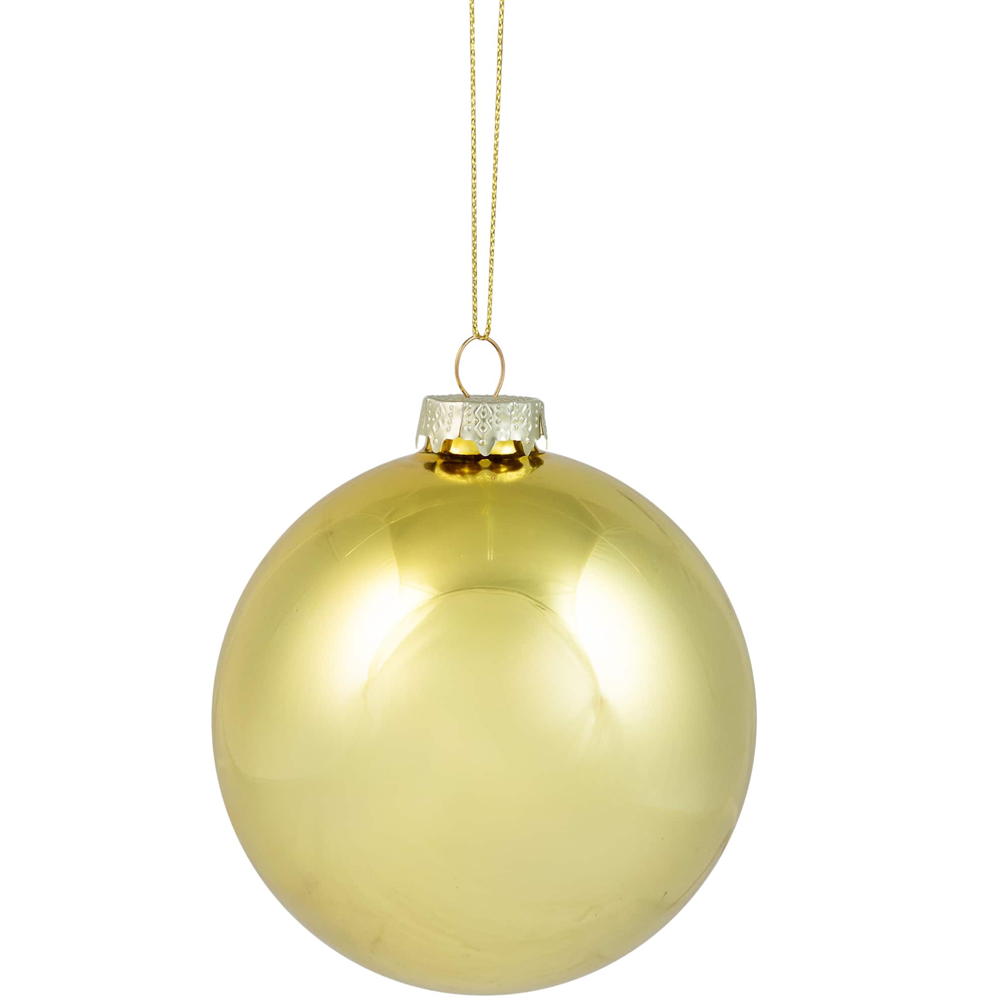 Northlight 4" Gold & Pink 2-Finish Christmas Ball Glass Ornaments Set
