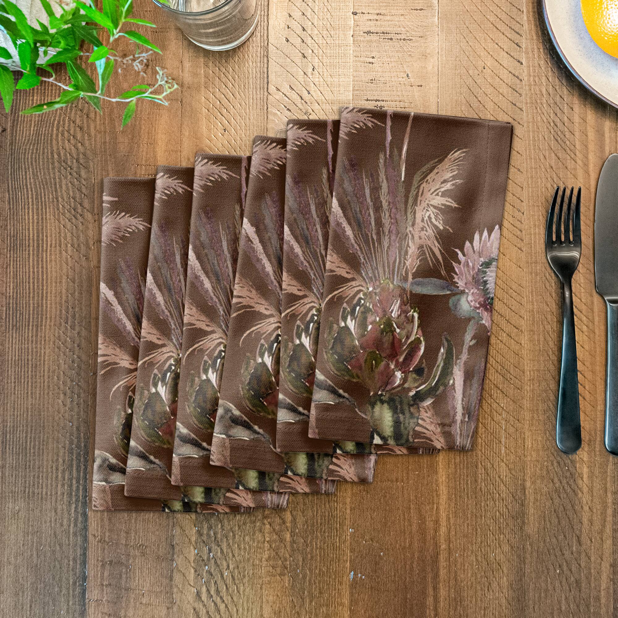 Protea Blooms Cotton Twill Napkin