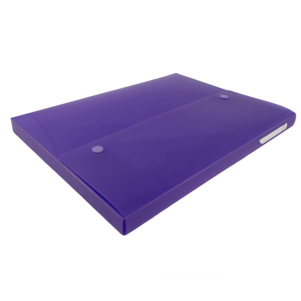 JAM Paper 9.5" x 12.5" Plastic Portfolio with Two Button Snap Closure