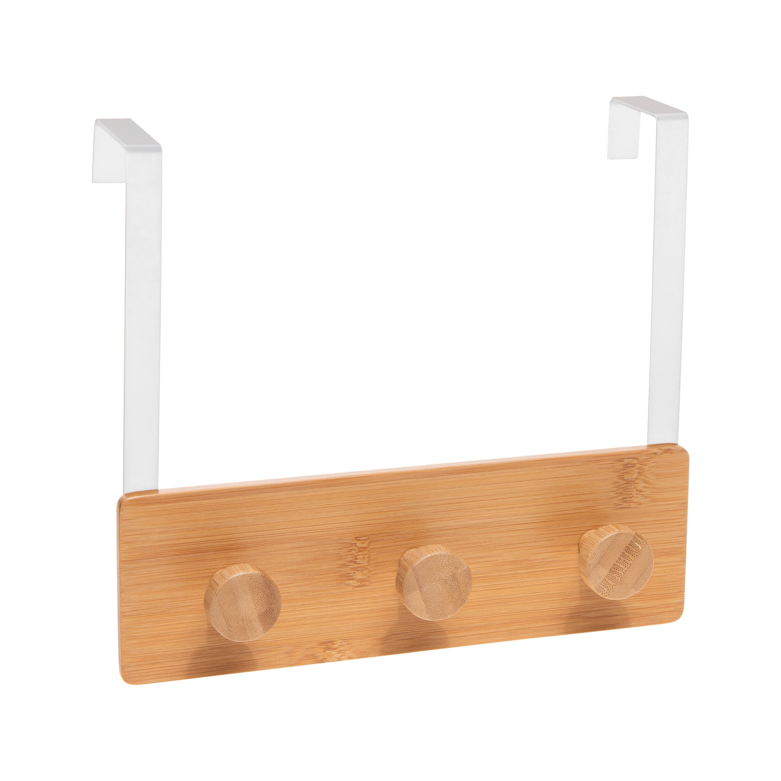 Simplify White Over the Door Bamboo 3 Hook