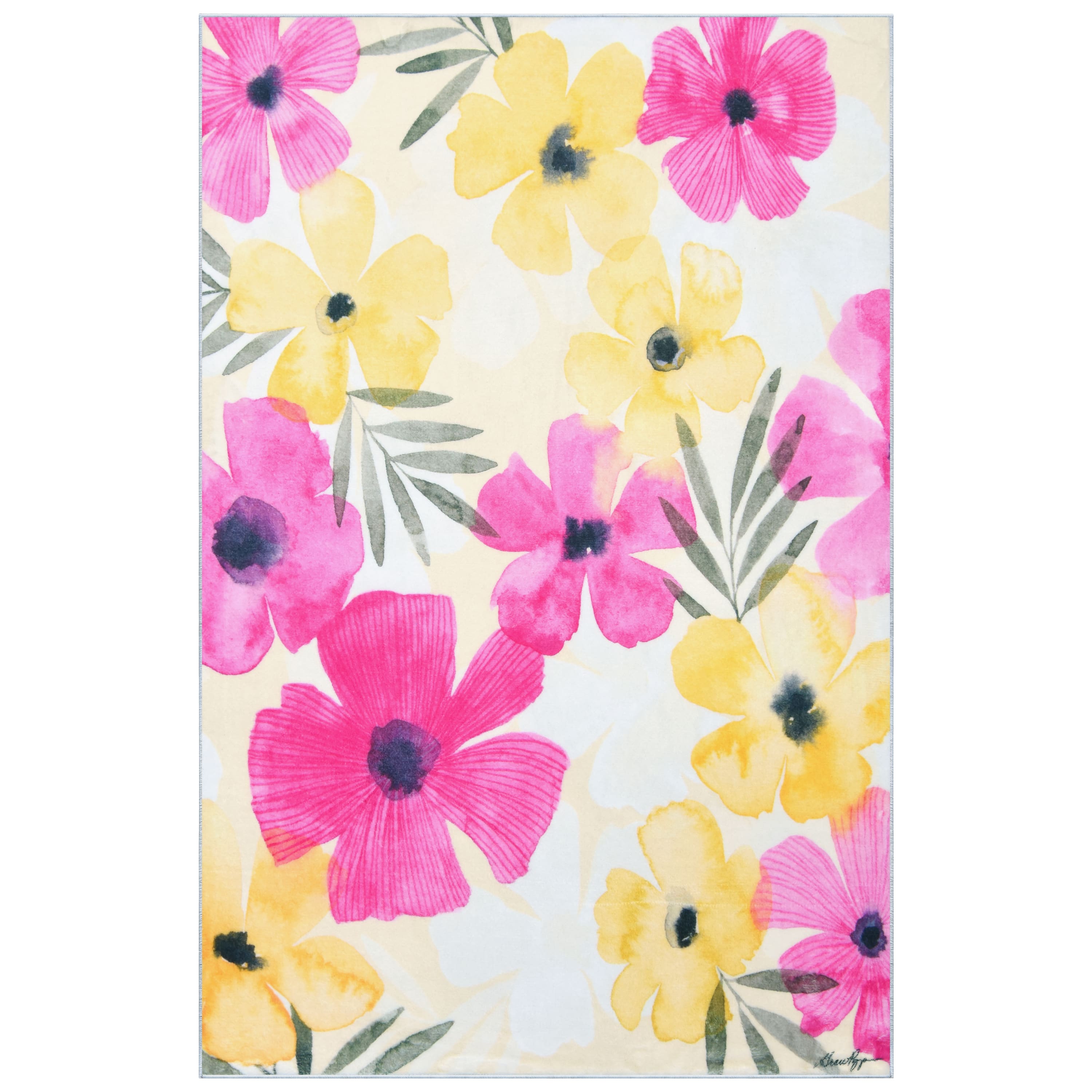 Empire Art Direct 5ft. x 7.5ft. Tropical Punch Posies I Flowers Area Rug