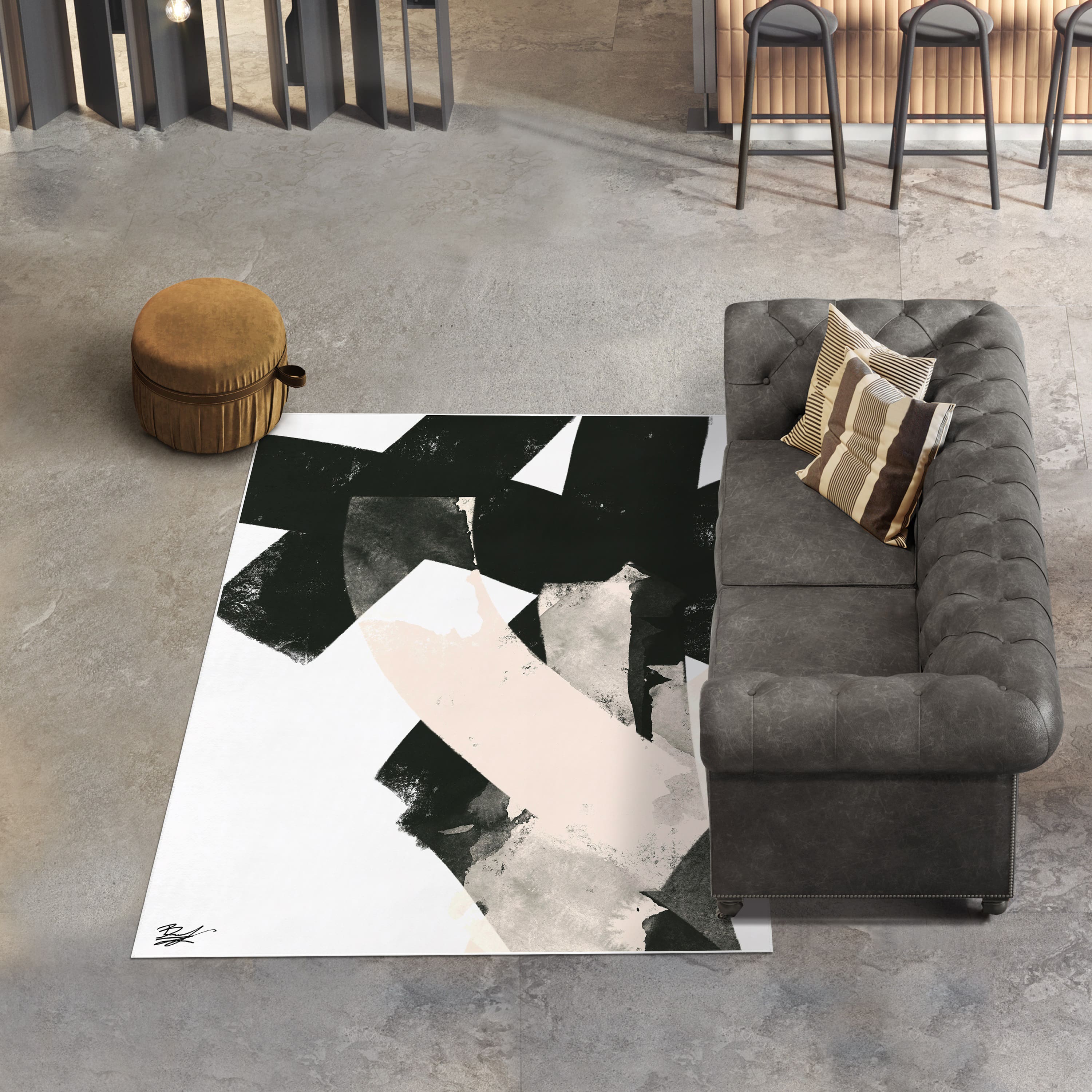 Empire Art Direct 5ft. x 7.5ft. Nordic II B Tapis D'Art Washable Abstract Area Rug