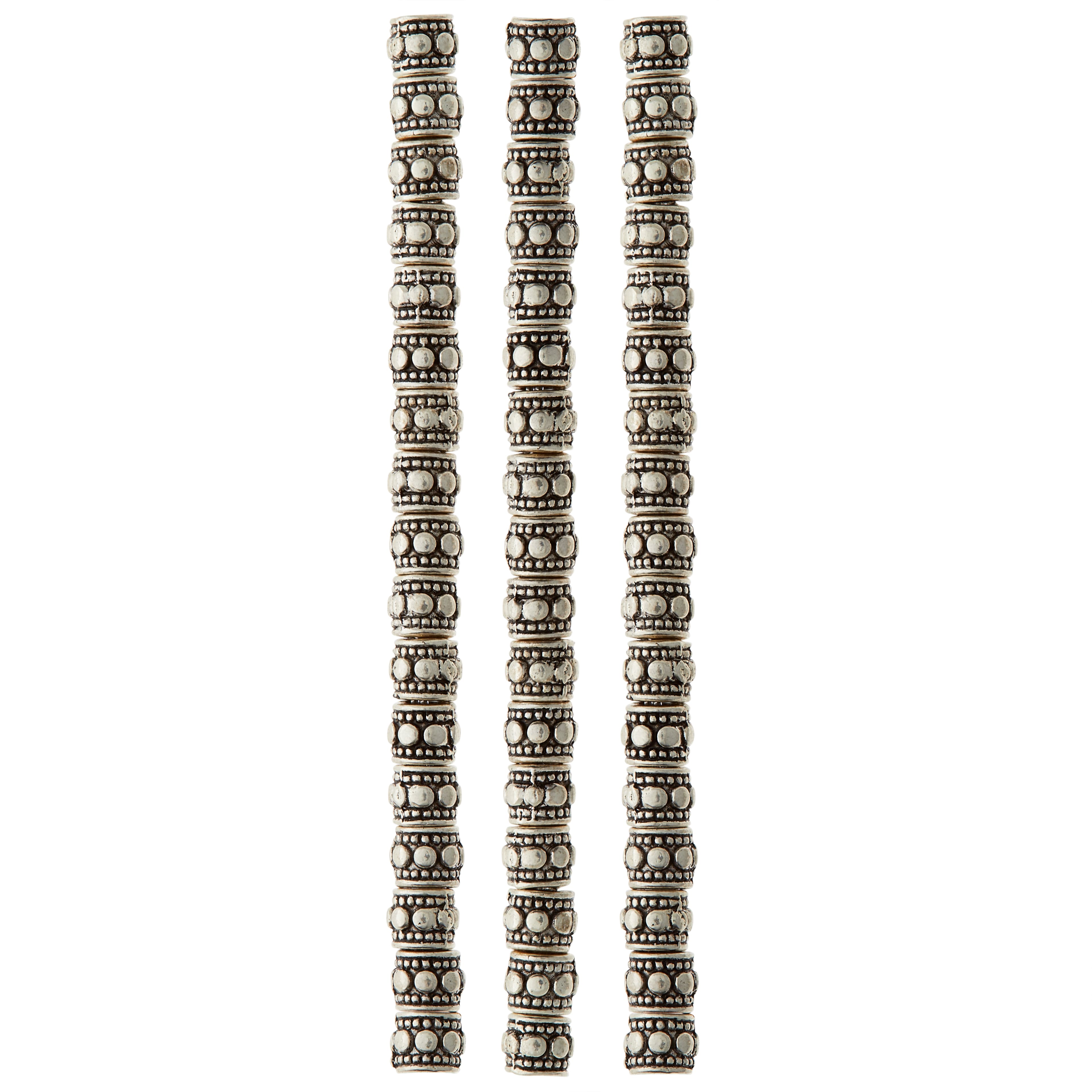 Antique Silver Carved Rondelle Beads by Bead Landing™