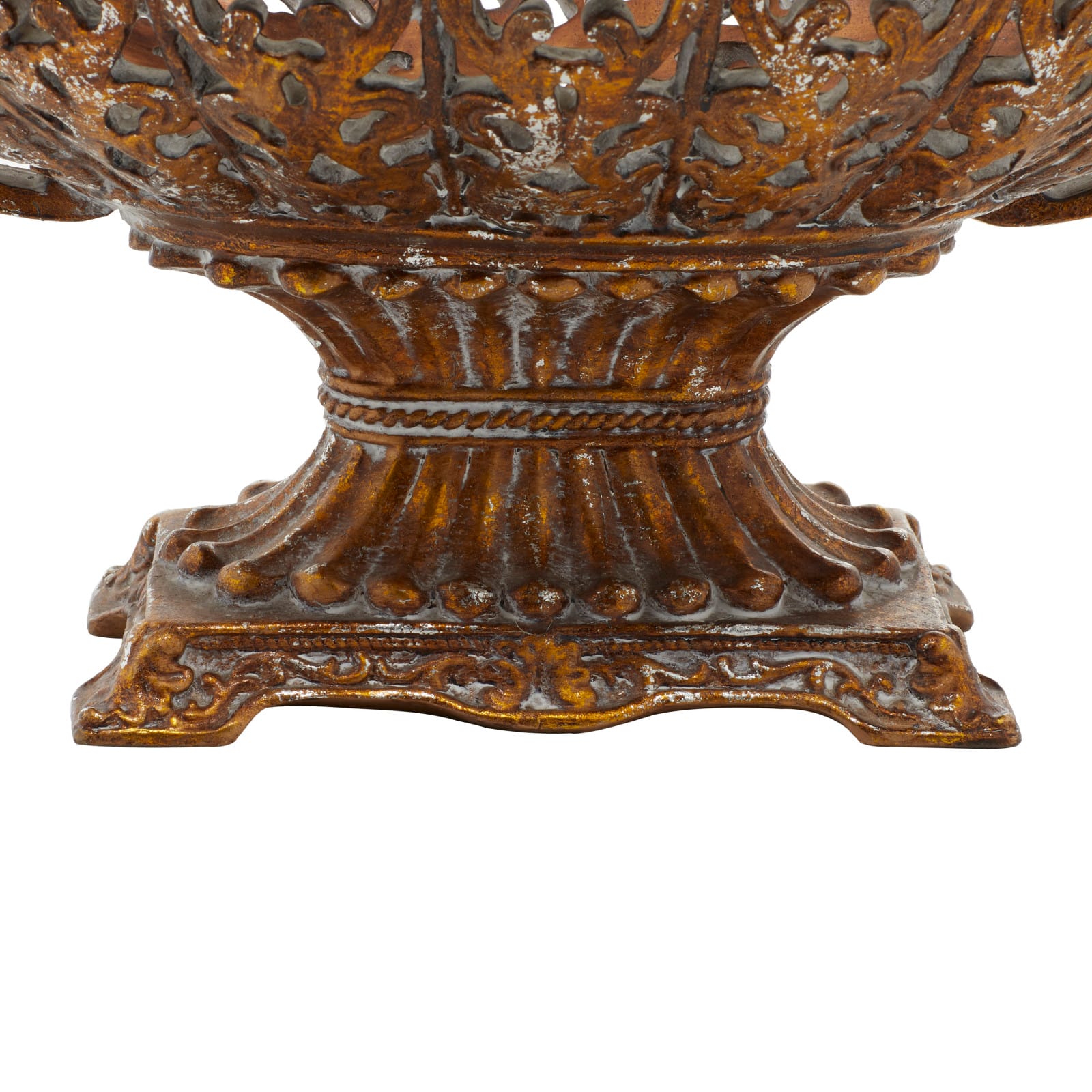 19" Gold Traditional Decorative Bowl Accent with Stand