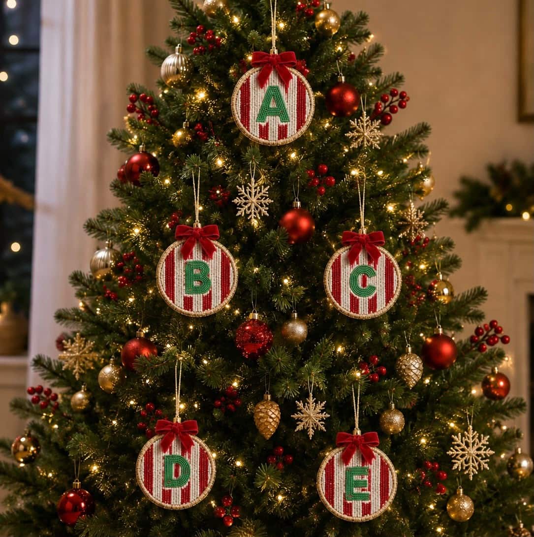 4" Monogram Beaded Ornament by Ashland