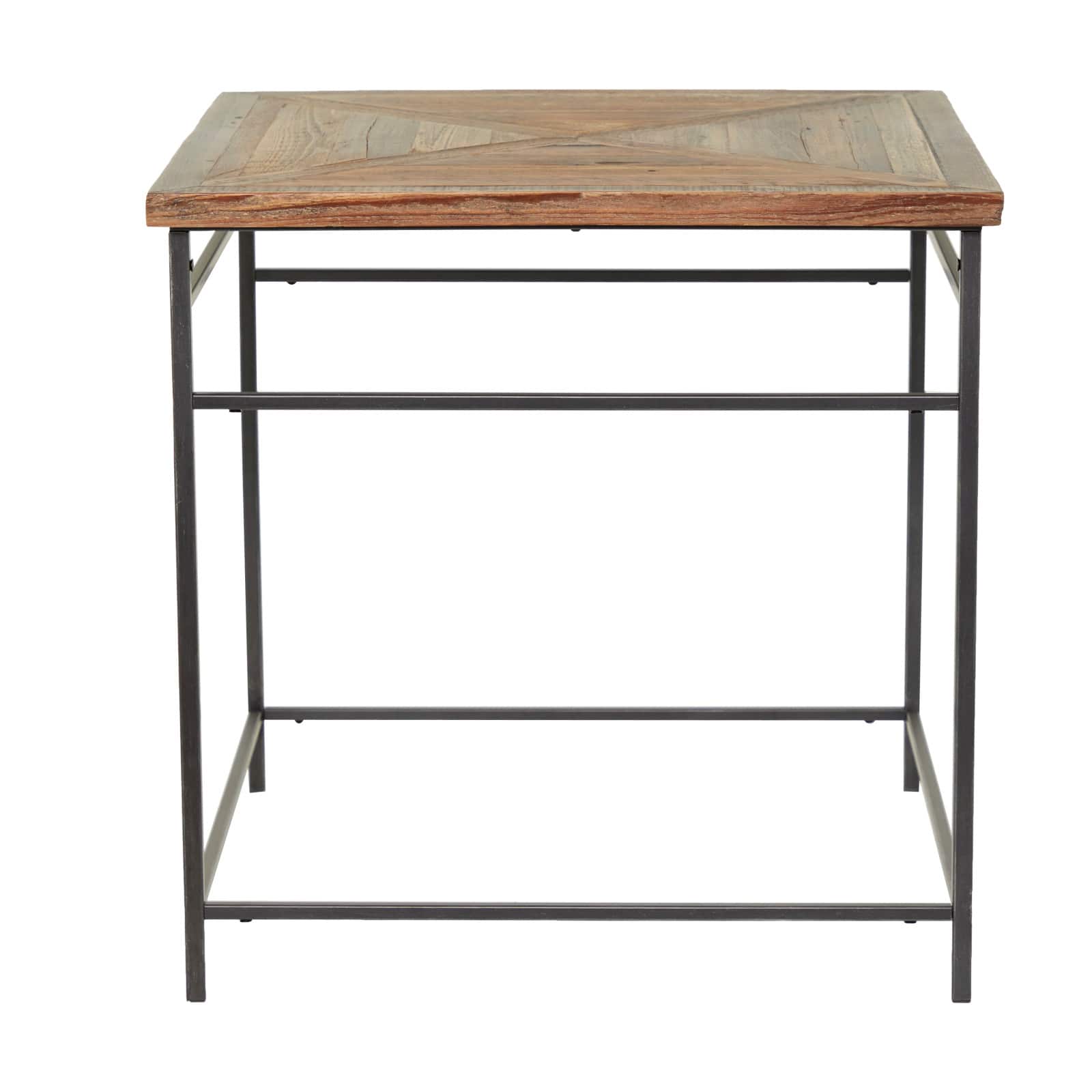 Brown Wood Rustic Accent Table 24" x 24" x 24"