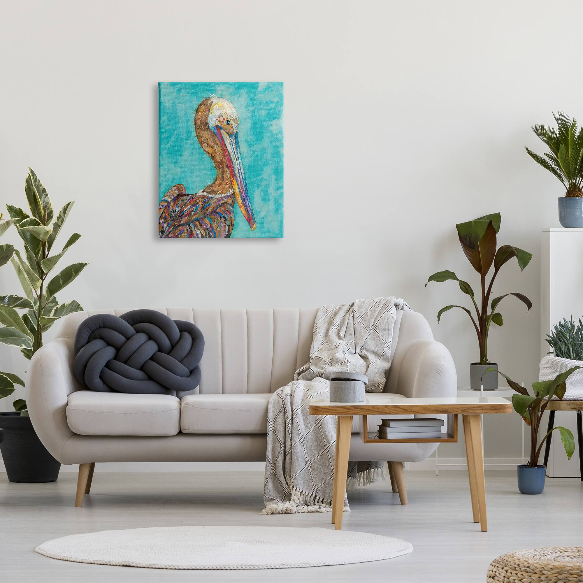 Stupell Industries Beautiful Pelican Bird Vivid Patterns Canvas Wall Art