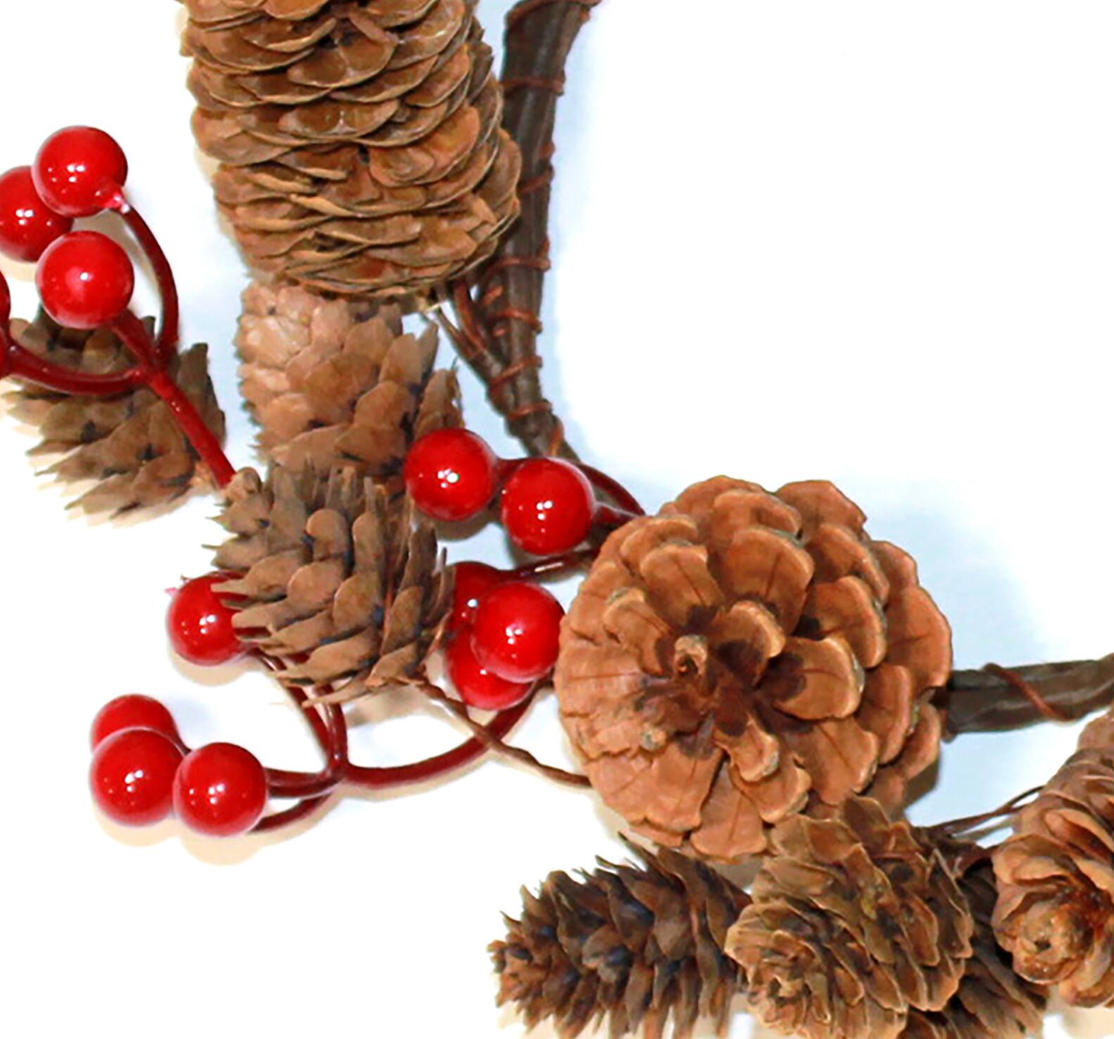 4.25" Mixed Pinecone & Berry Pillar Candle Rings, 2ct.