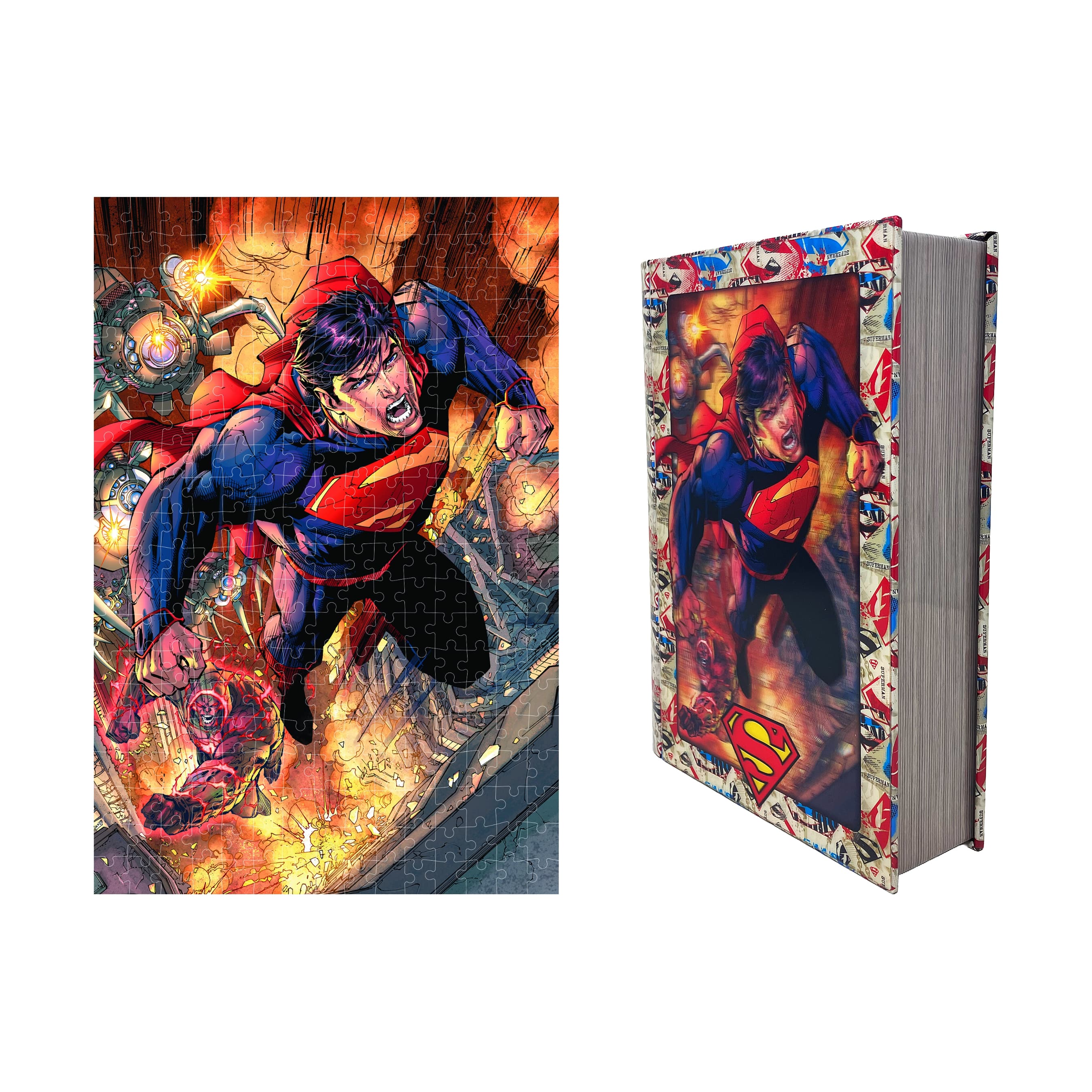 DC Comics - Superman 3D Lenticular Jigsaw Puzzle in a Collectible Tin Book: 300 Pcs