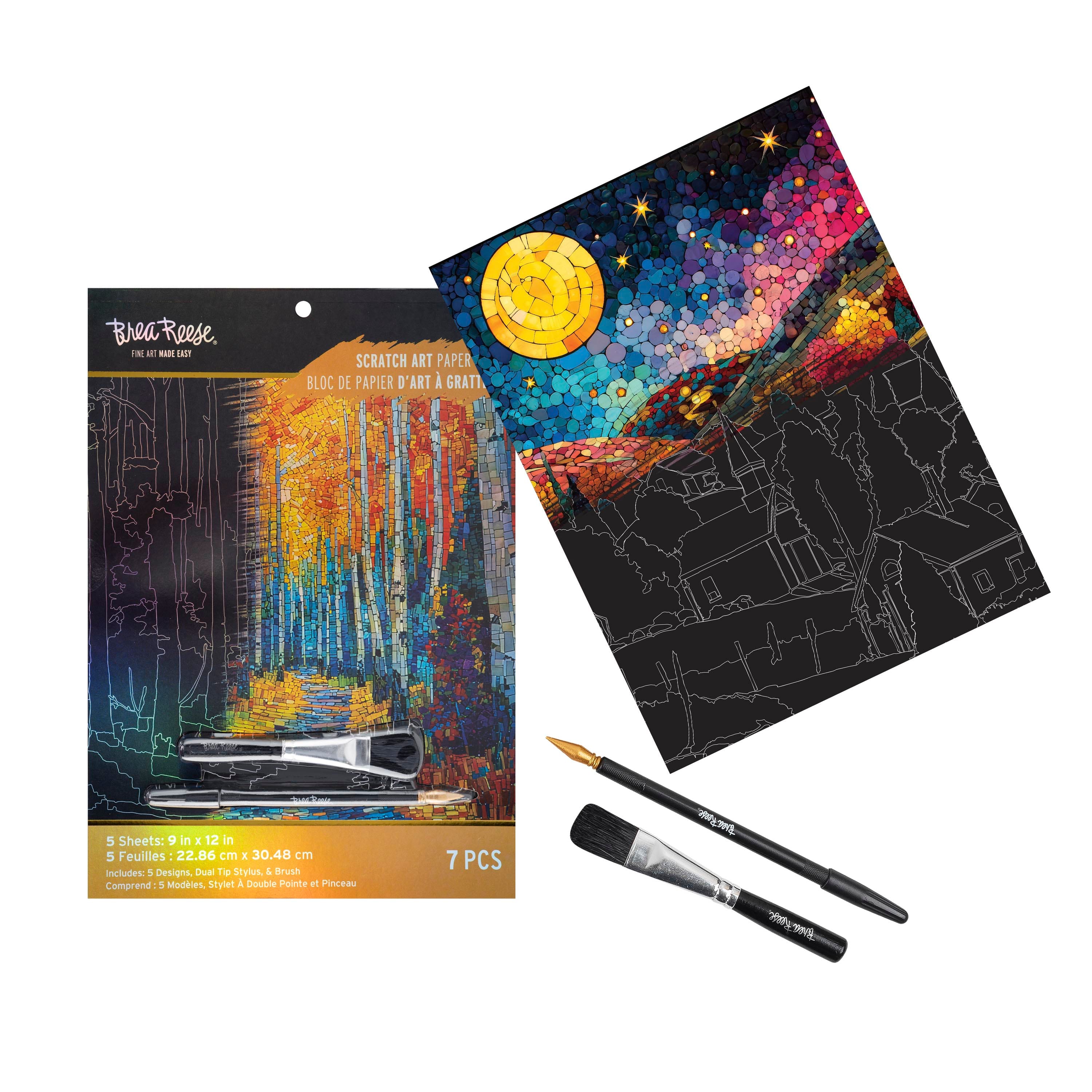 Brea Reese® 9" x 12" Autumn Mosaic Scratch Art Paper Pad