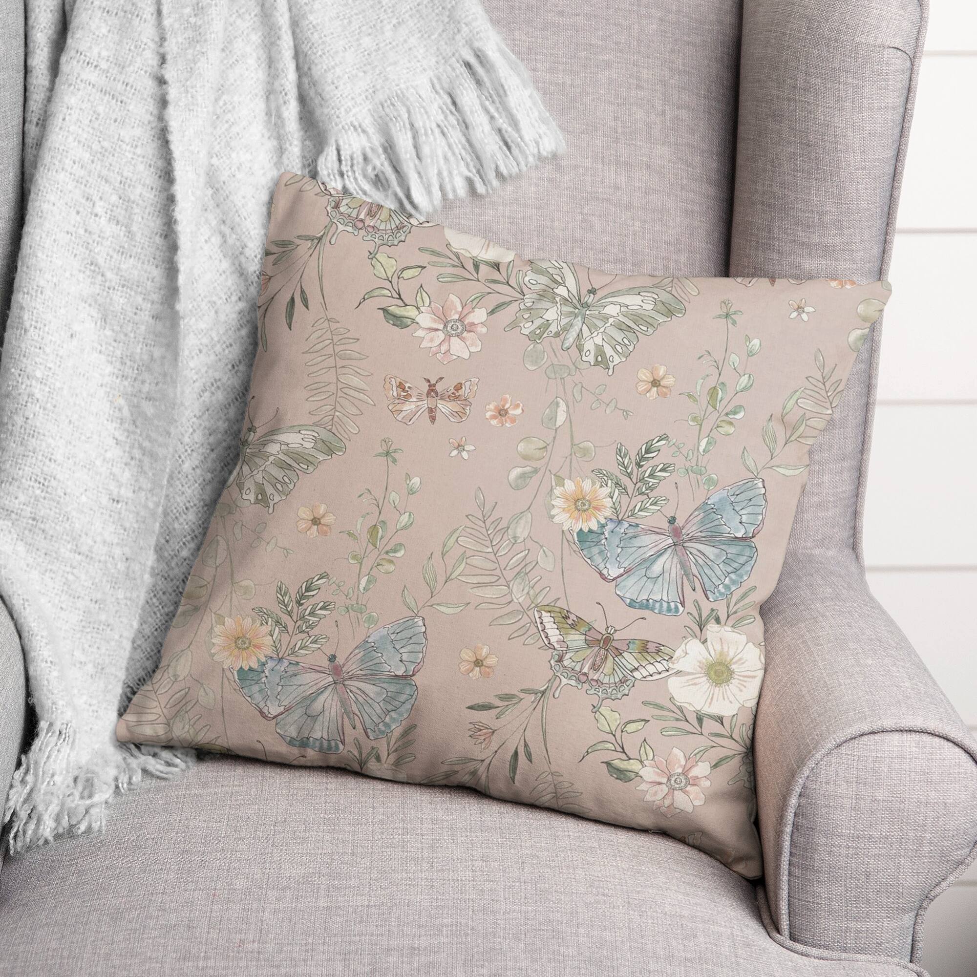 Butterflies Throw Pillow