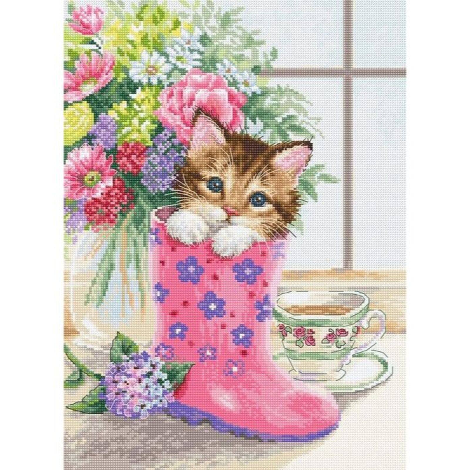 Luca-s Pretty Kitten Counted Cross Stitch Kit