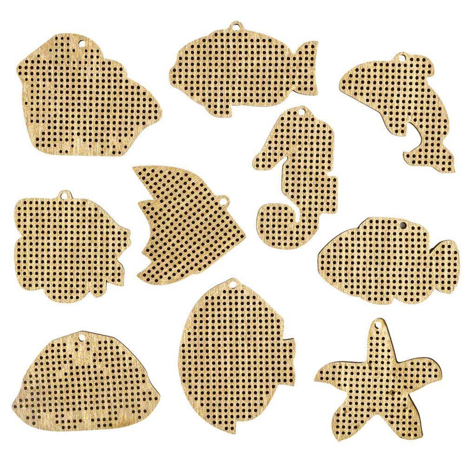 Wonderland Crafts Ocean Life Embroidery Wood Blanks Set