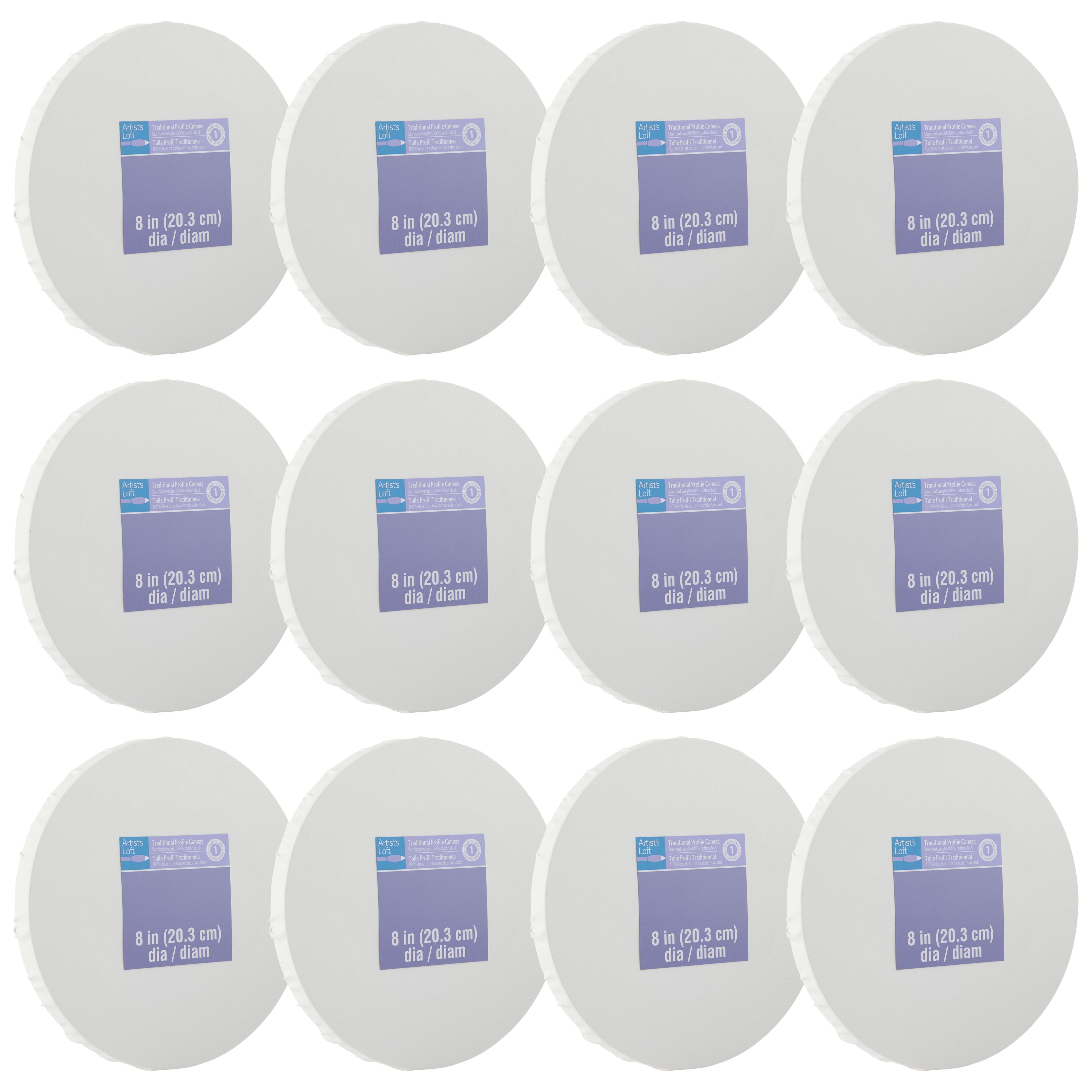 12 Pack: Level 1 Round Traditional Profile Canvas by Artist's Loft™