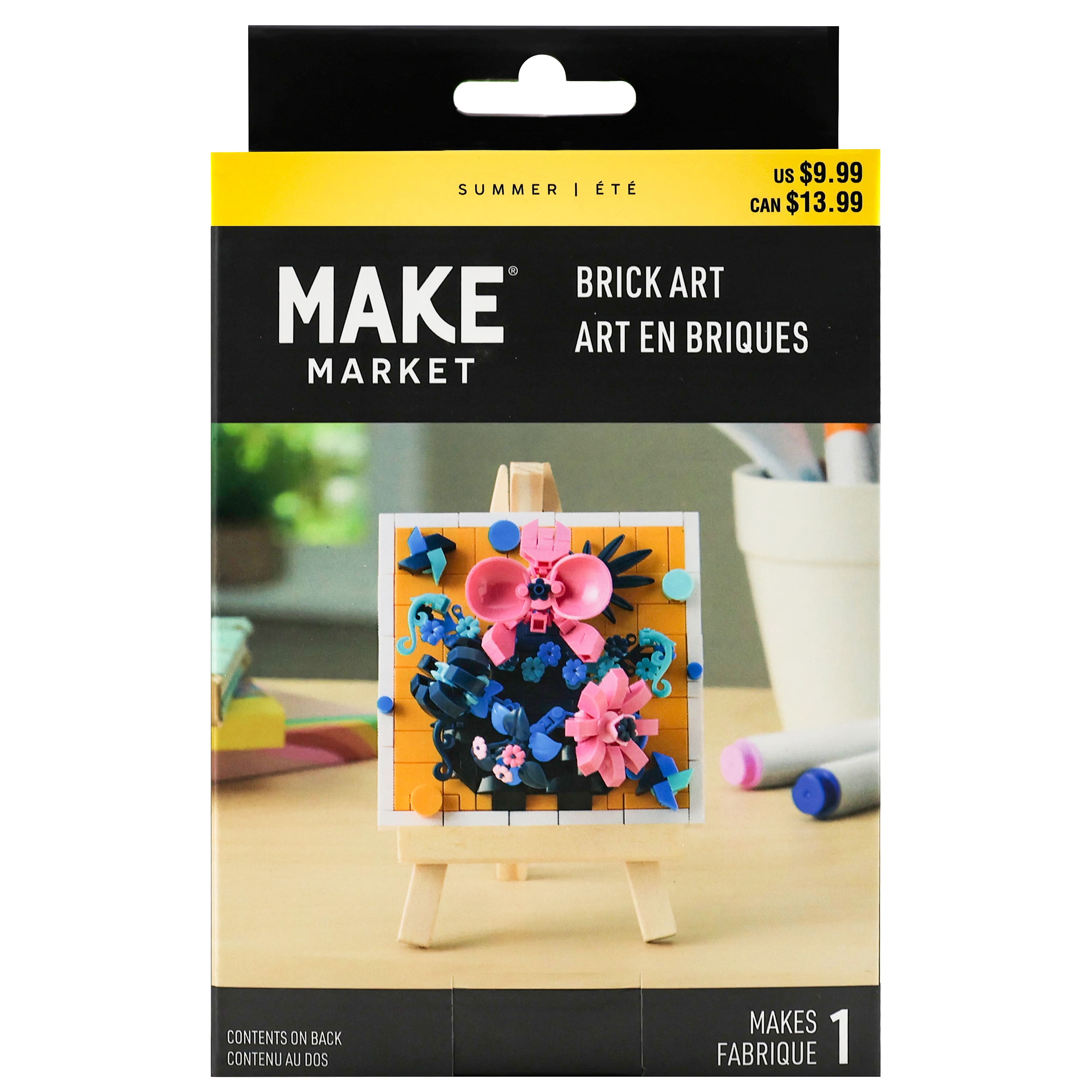 Orchid Brick Art Kit with Wooden Easel by Make Market®