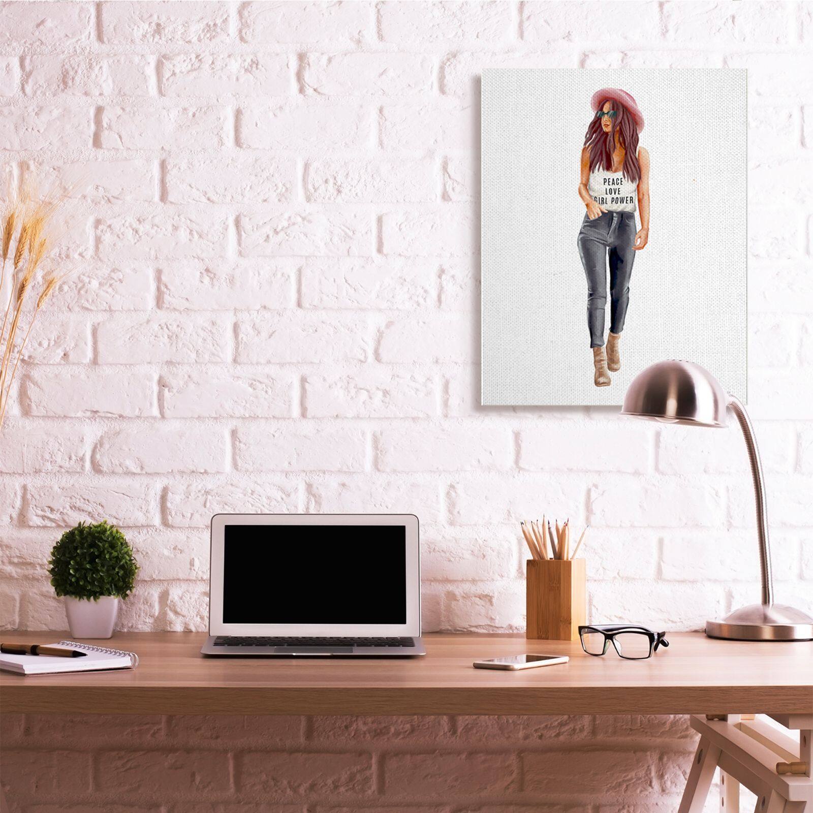 Stupell Industries Girl Power Phrase Fashionista Canvas Wall Art