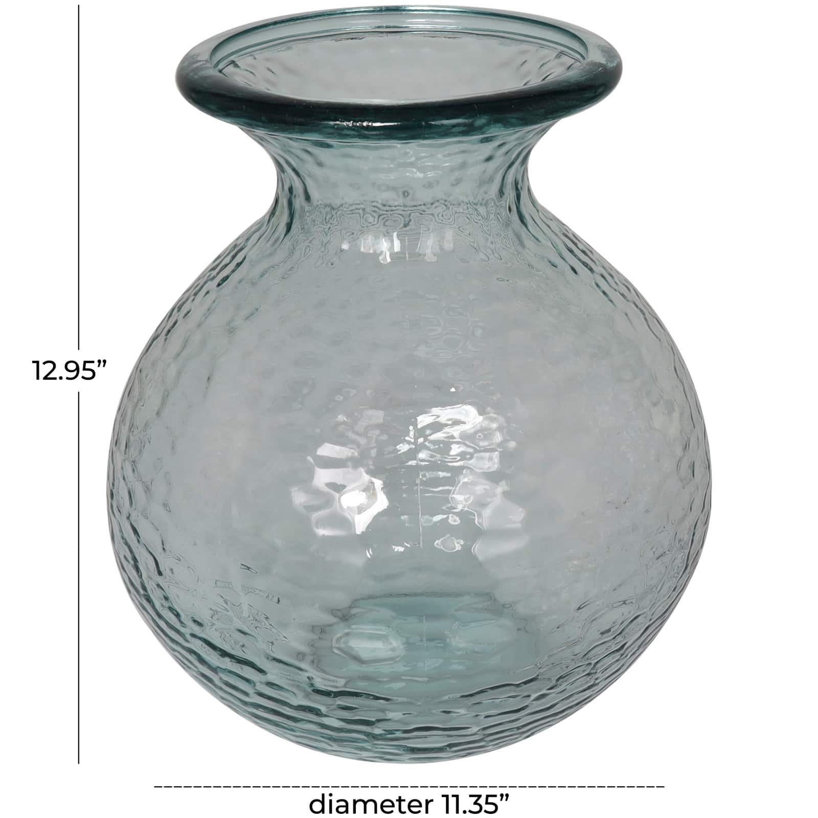 13" Clear Recycled Glass Vase