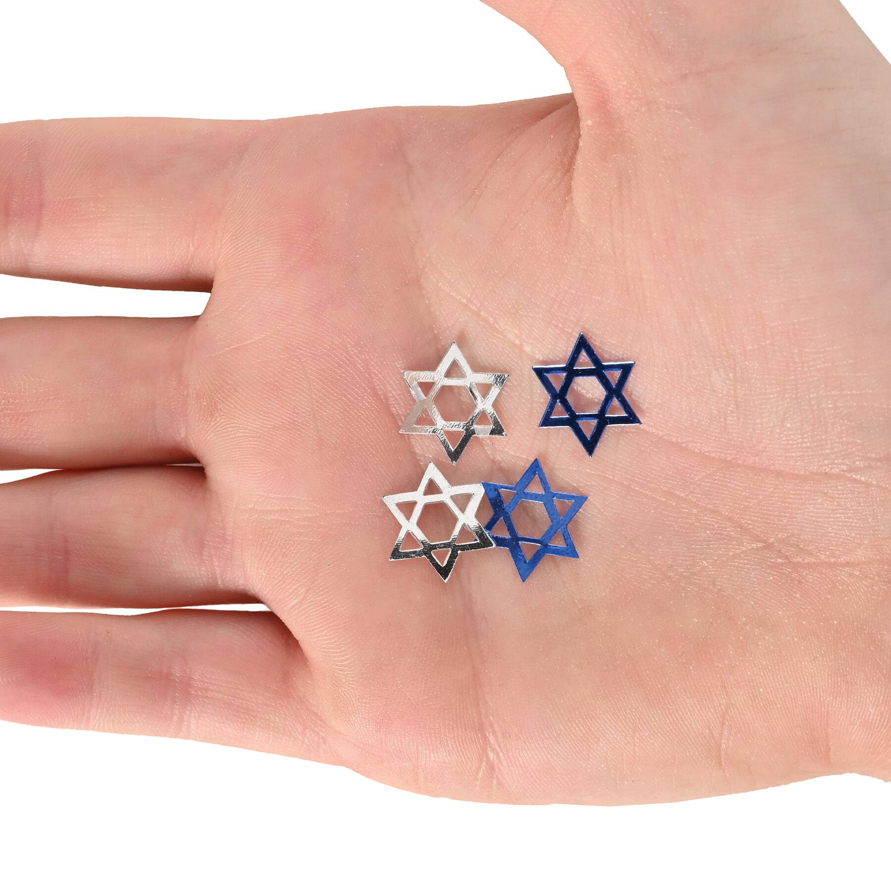 Beistle 1.5oz. Blue & White Fanci-Fetti Star of David, 3ct.
