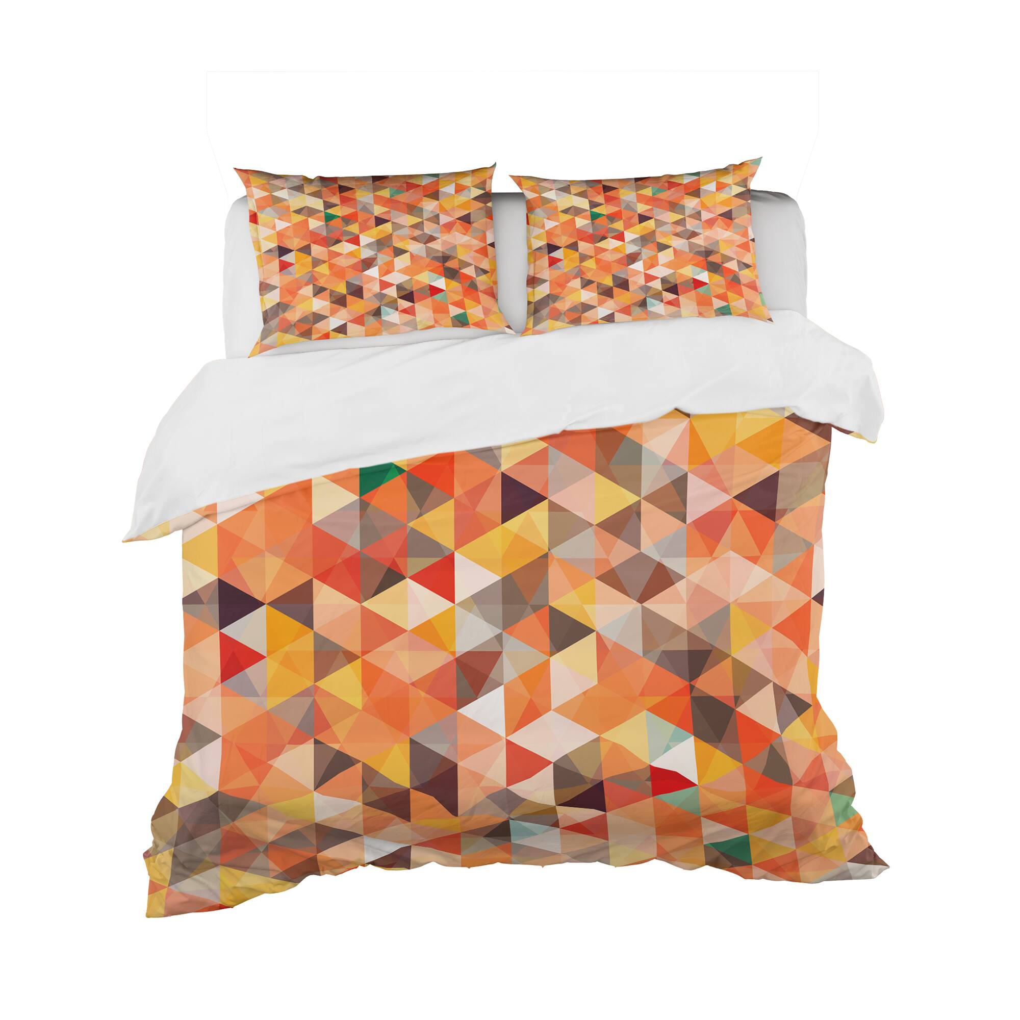 Designart 'Abstract Triangle' Modern Bedding Set - Duvet Cover & Shams
