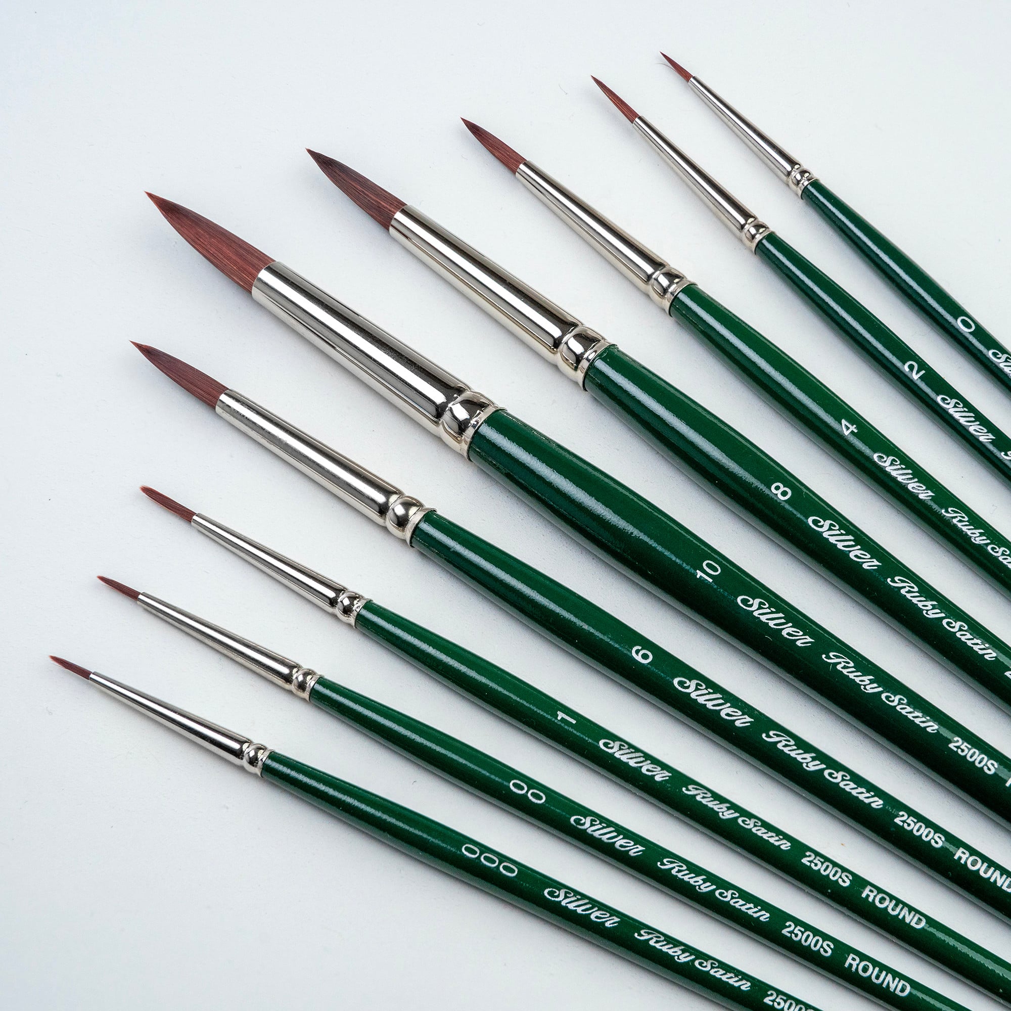 Silver Brush Limited Ruby Satin® 9 Round Brush Set