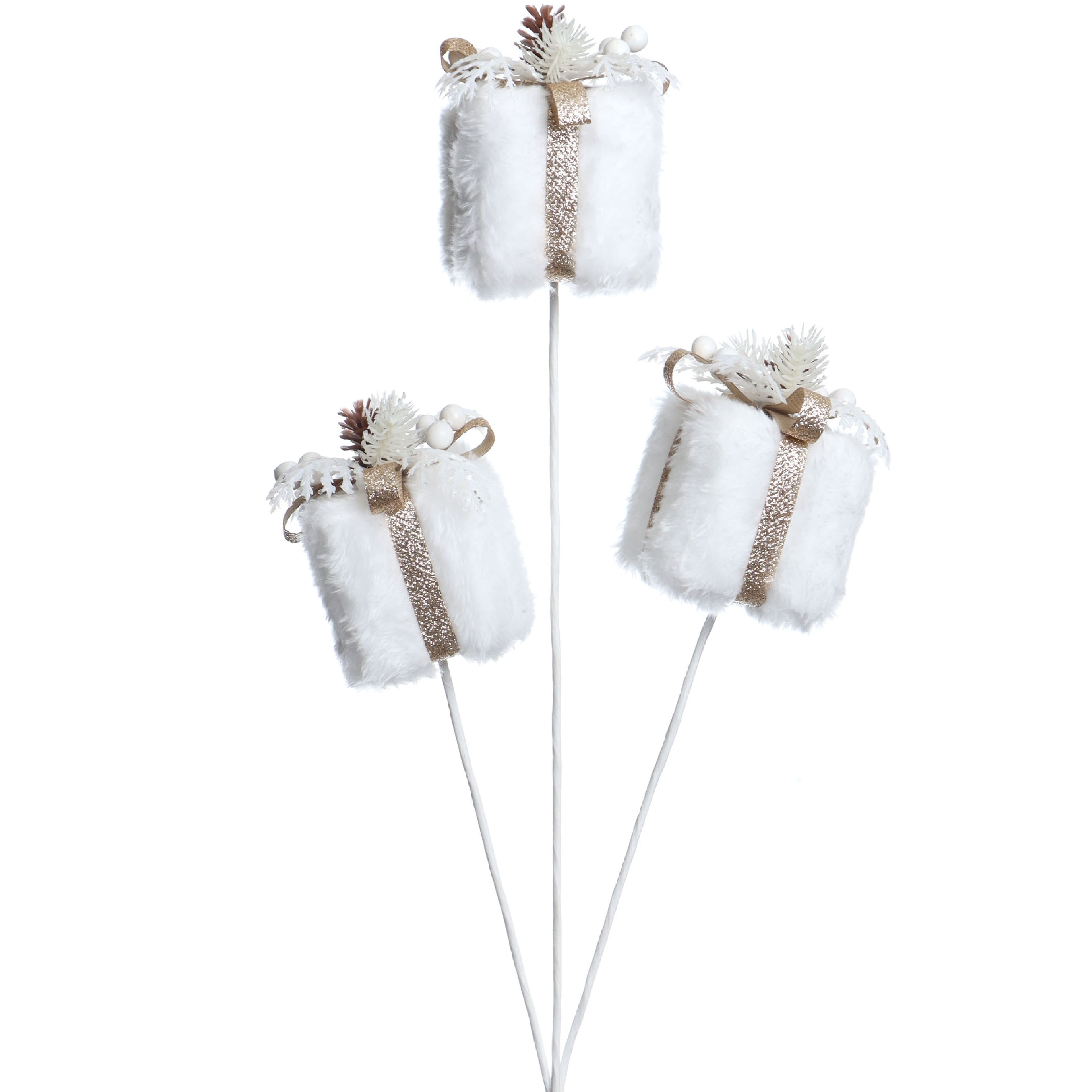 24.5" White Faux Fur Gifts Stem by Ashland®