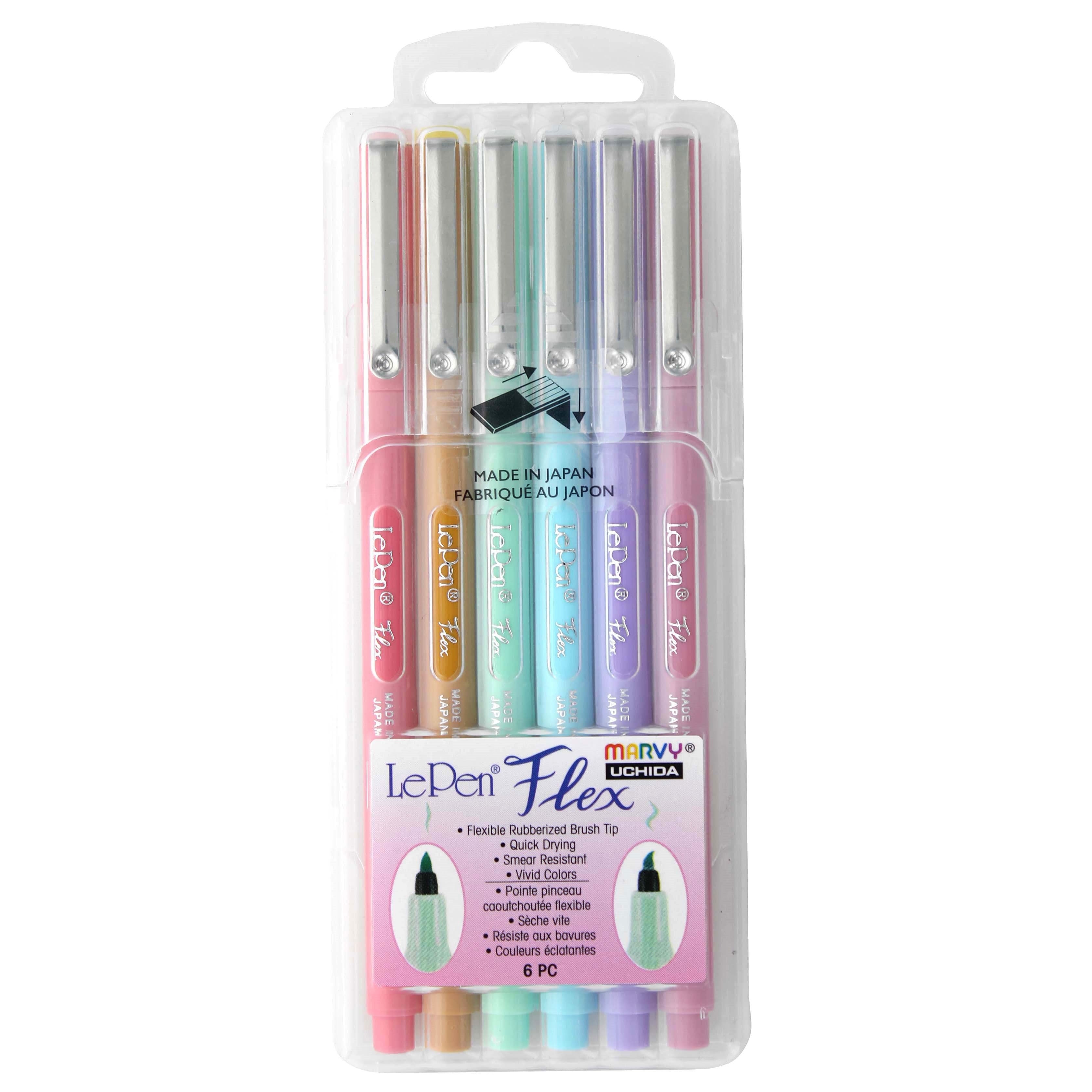 Marvy® Uchida LePen™ Flex 6 Color Pastel Brush Pen Set