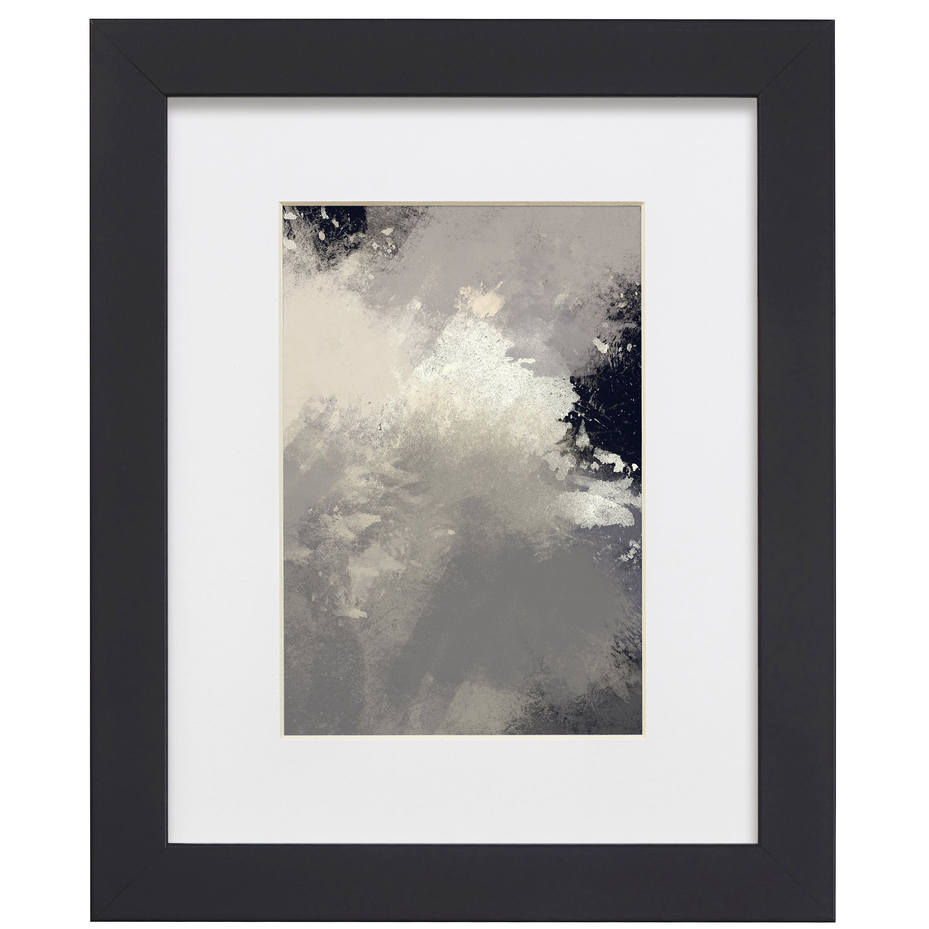 Craig Frames Essentials Modern Black Picture Frame with Mat