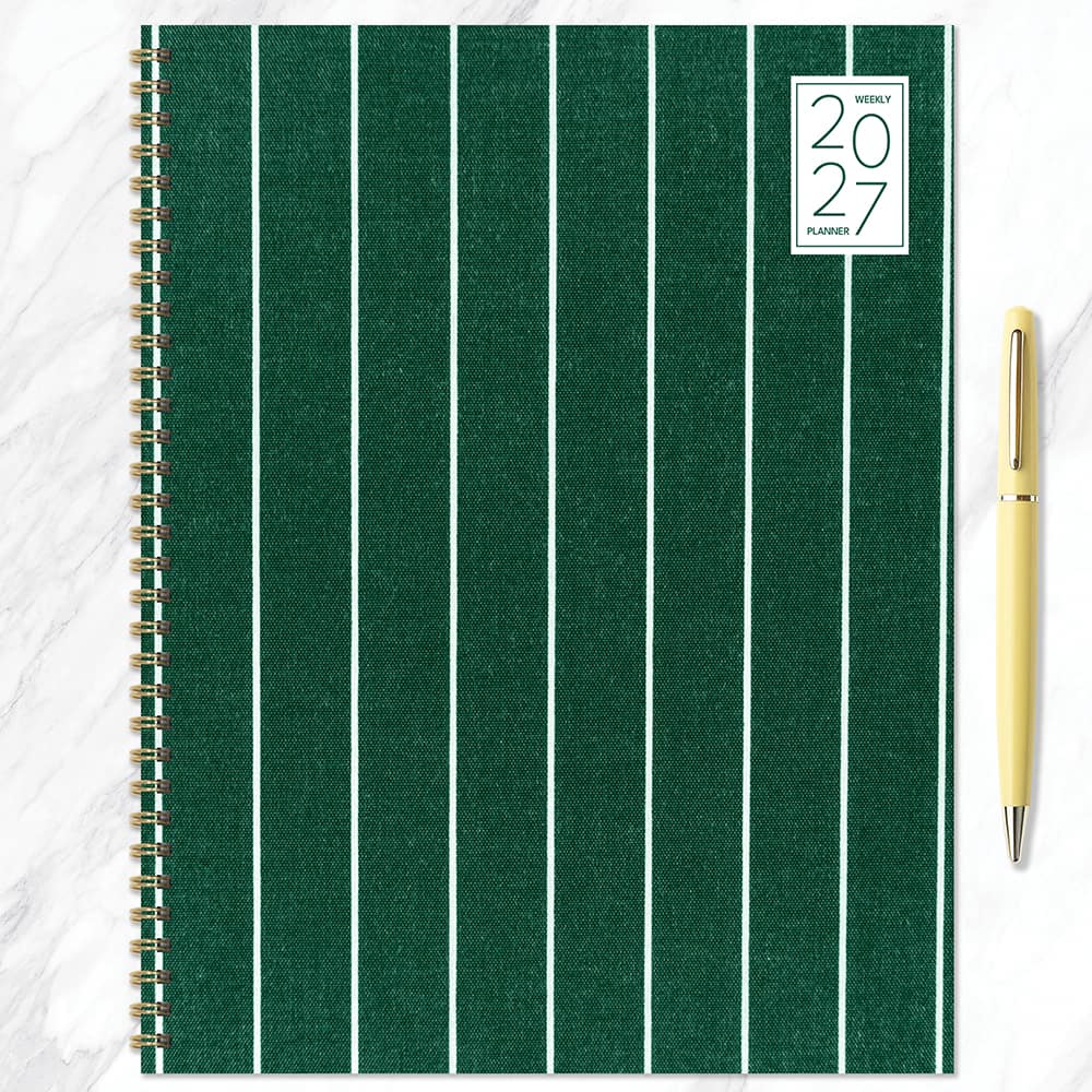 2027 On the Green Stripe Large Weekly Monthly Planner