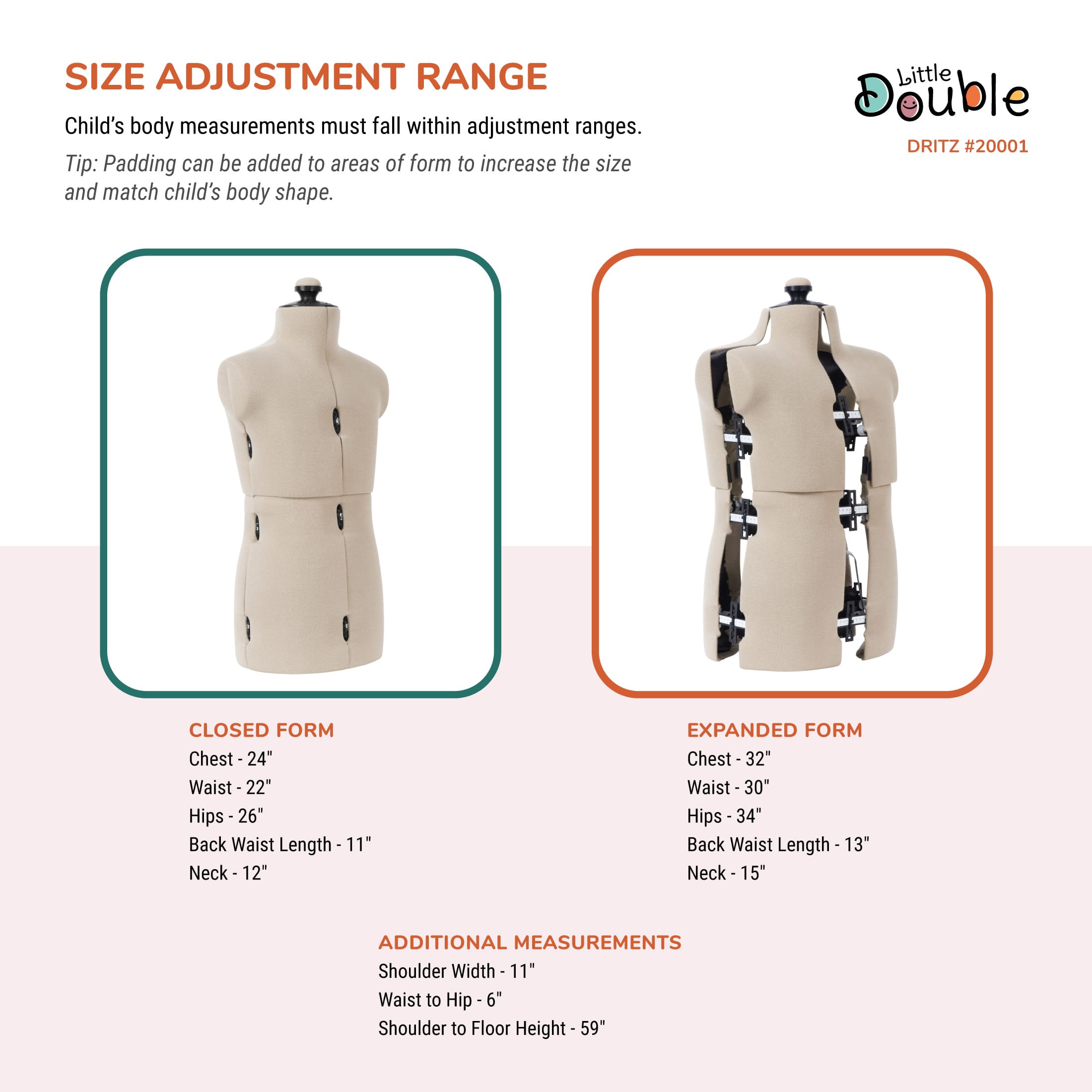 Dritz® Little Double Child Dress Form with Adjustable Tri-Pod Stand