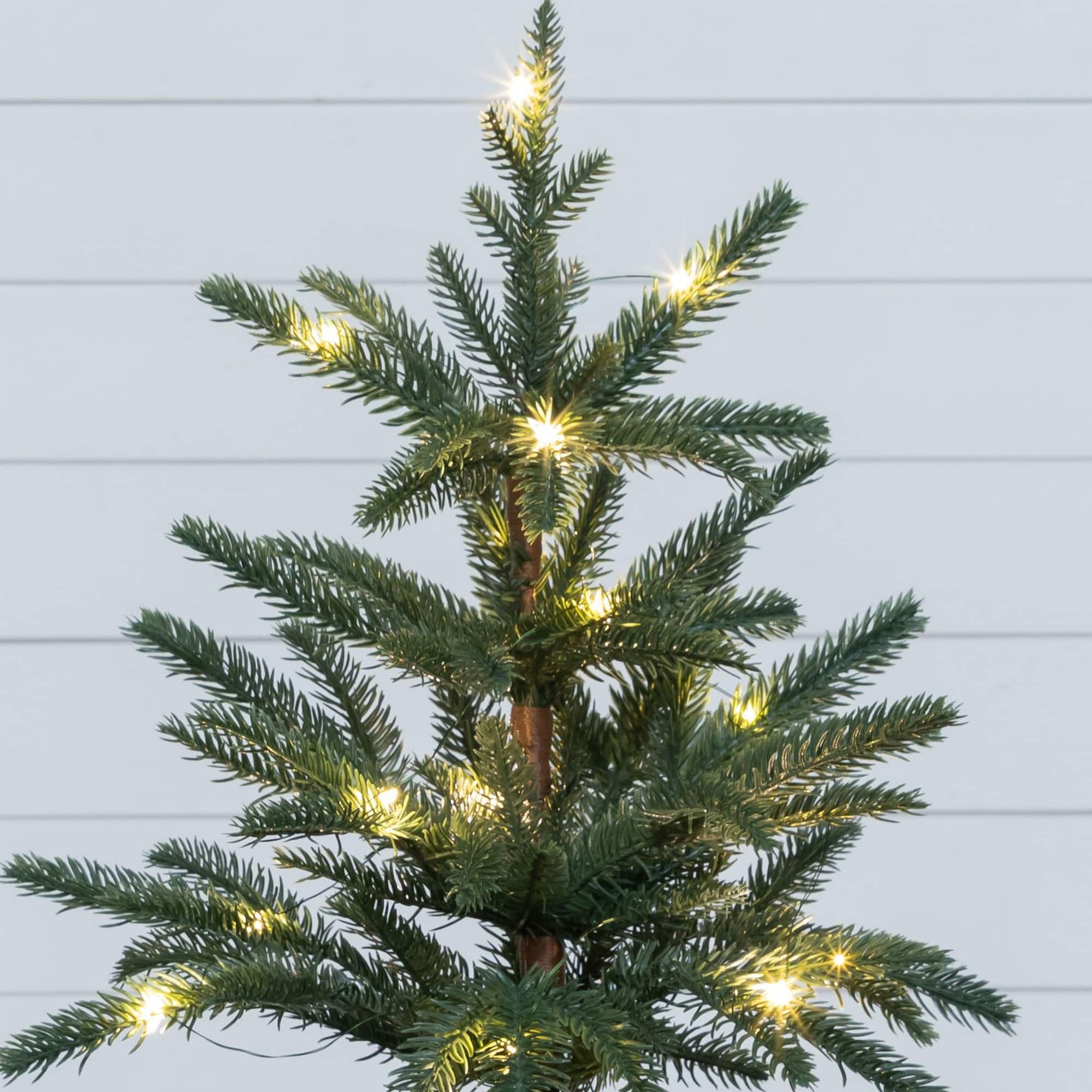 Nearly Natural 18" Pre-Lit Artificial Christmas Tree, Warm White LED Lights