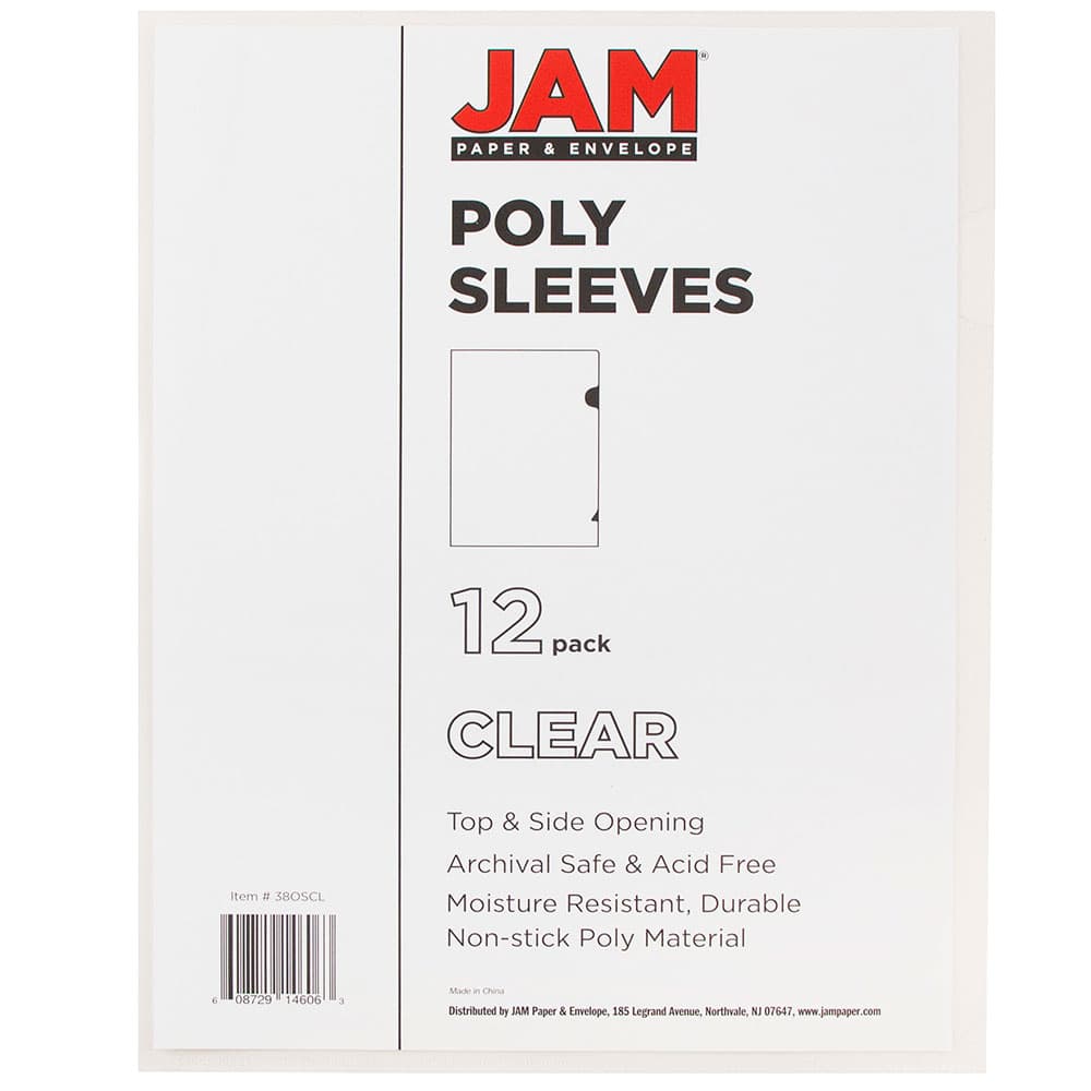 JAM Paper 9" x 11.5" Plastic Sleeve Page Protectors, 120ct.