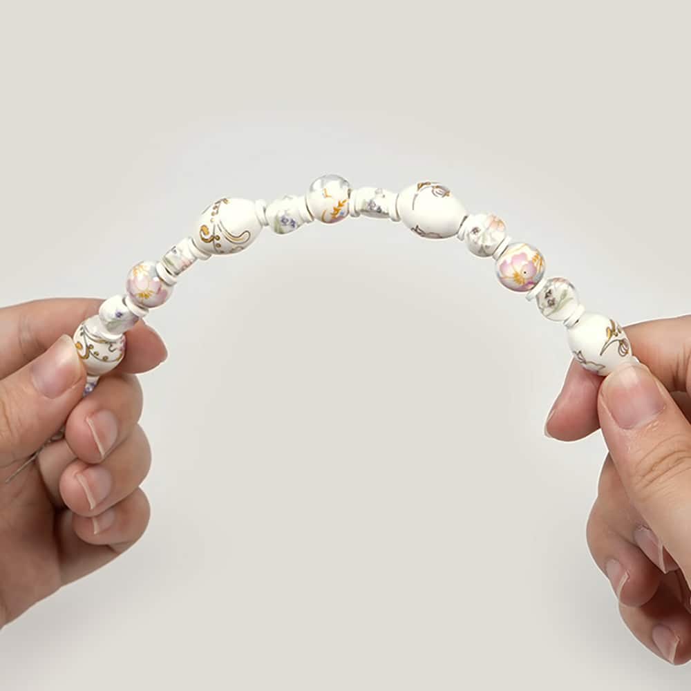 Jesse James Beads White & Pink Floral Ceramic Bead Mix