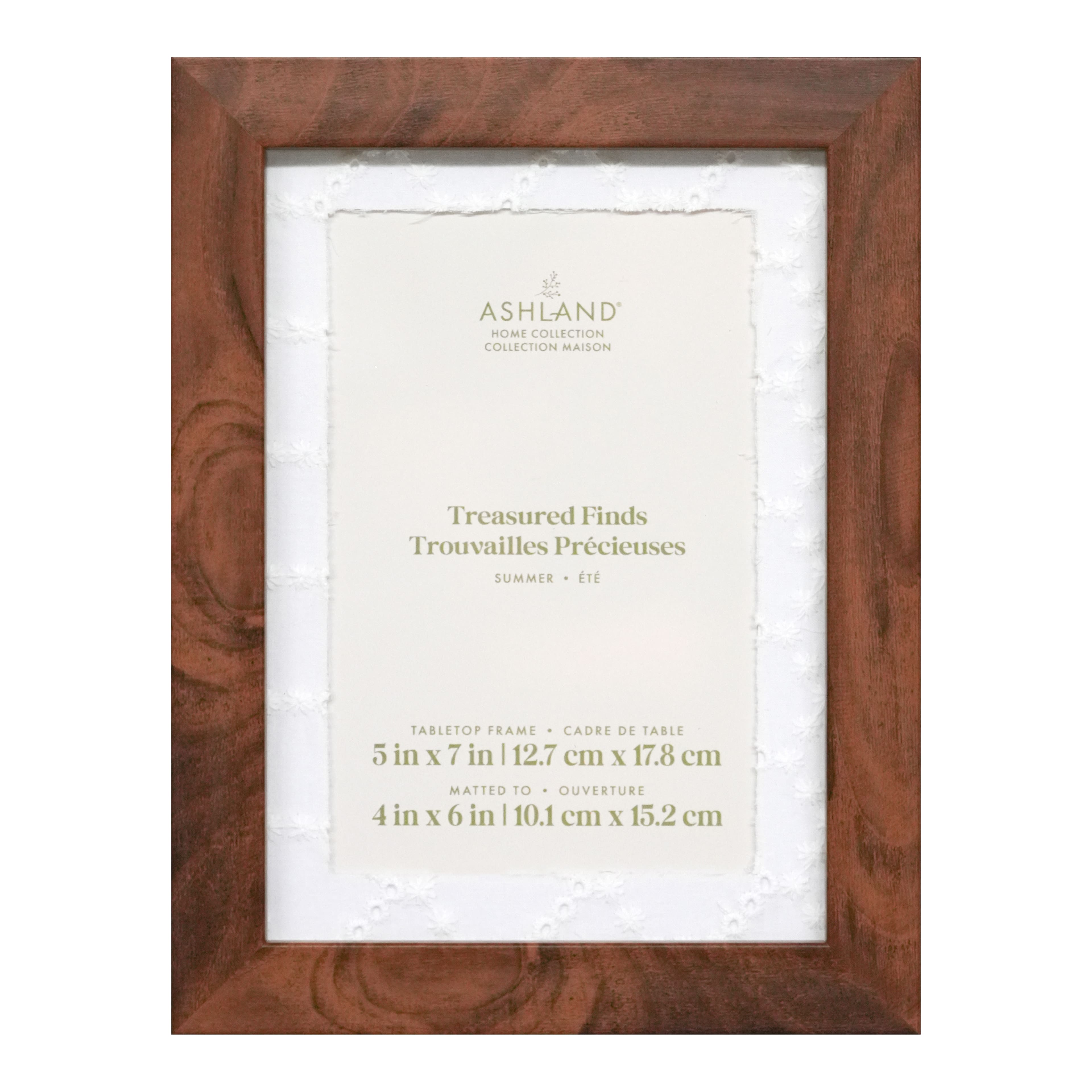 4" x 6" Wood Grain Tabletop Frame with Mat, Treasured Finds by Ashland®