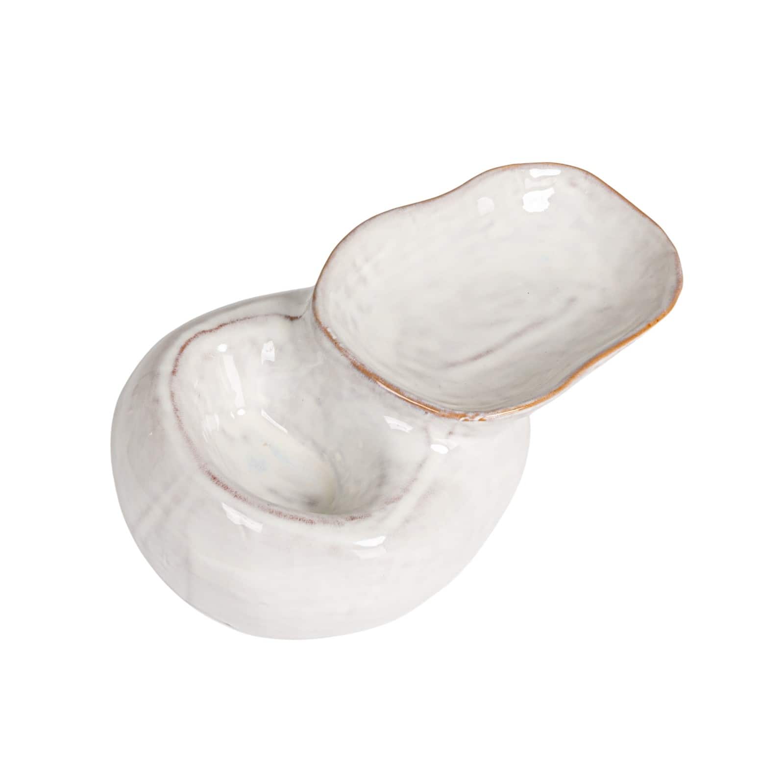 Hello Honey® 8" White Dual Harmony Stoneware Pedestal Dish