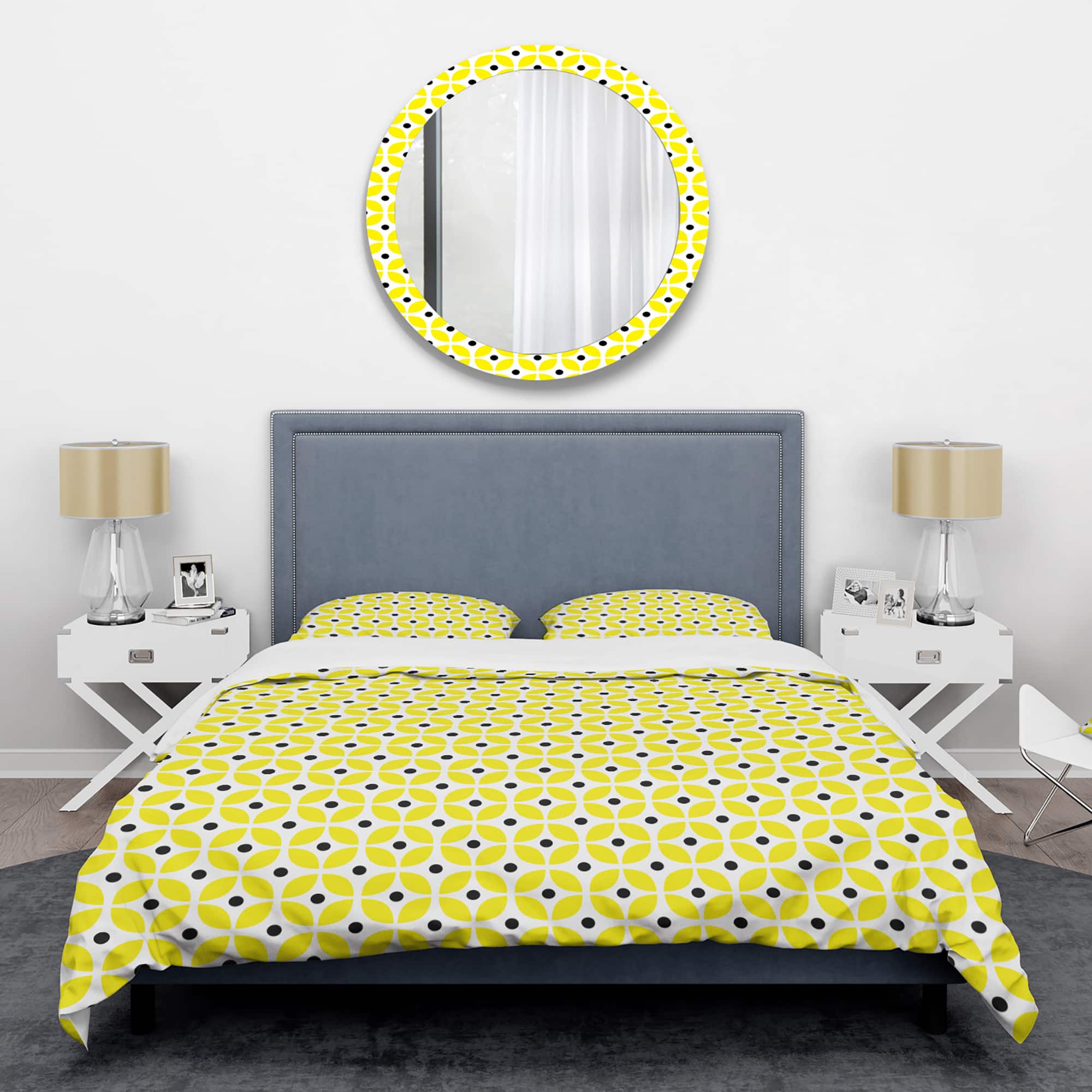 Designart 'Retro Geometric Design I' Mid-Century Duvet Cover Set