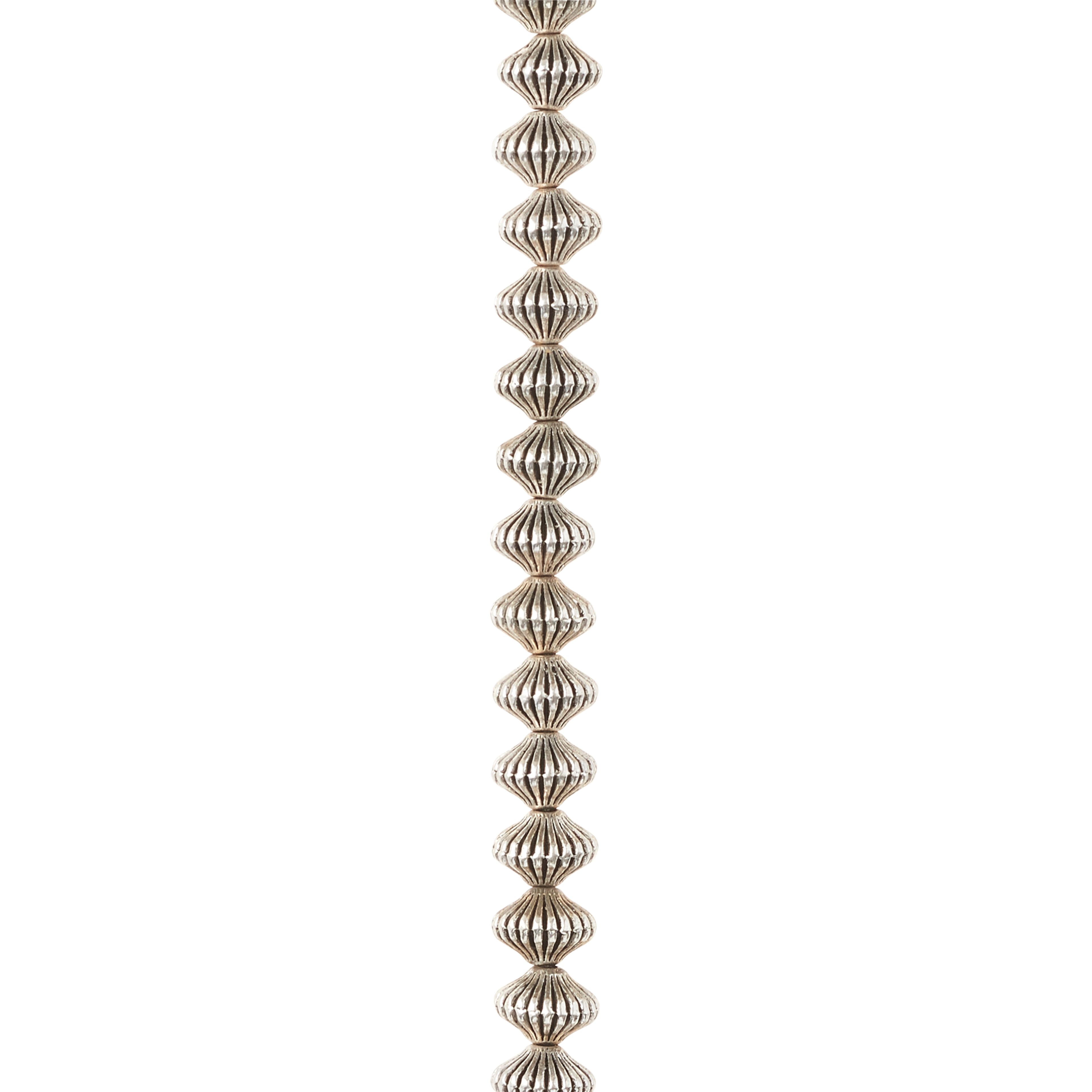 12 Pack:  Silver Metallic Rondelle Beads, 8mm by Bead Landing™