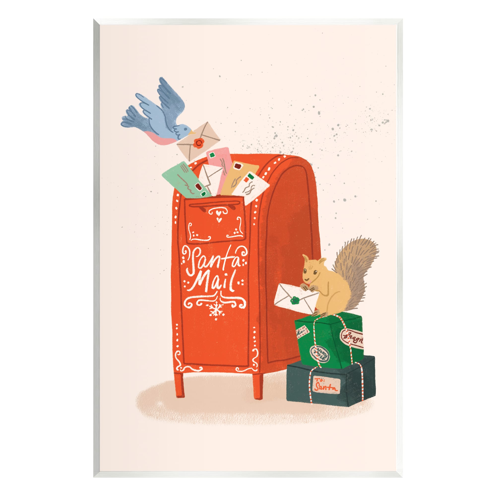 Stupell Industries Santa Mail Holiday Parcels Letters Wall Plaque Art