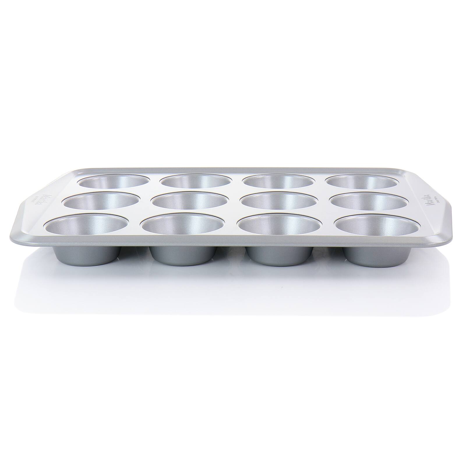 Martha Stewart Gray 12 Cup Nonstick Carbon Steel Muffin Pan