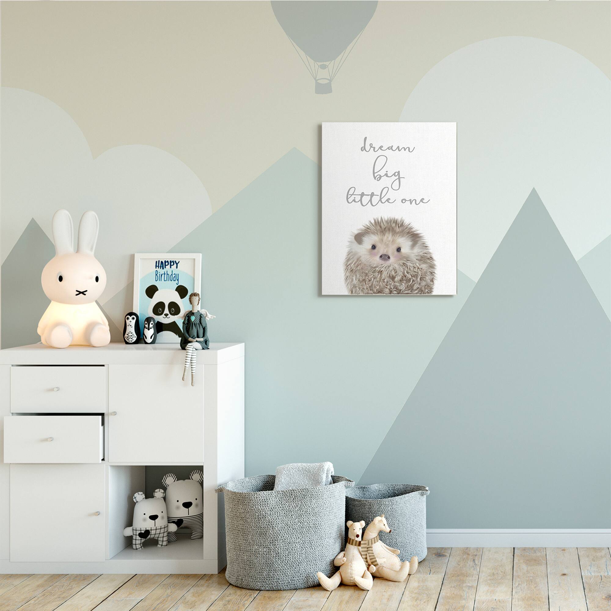 Stupell Industries Dream Big Little One Adorable Inspirational Hedgehog Canvas Wall Art