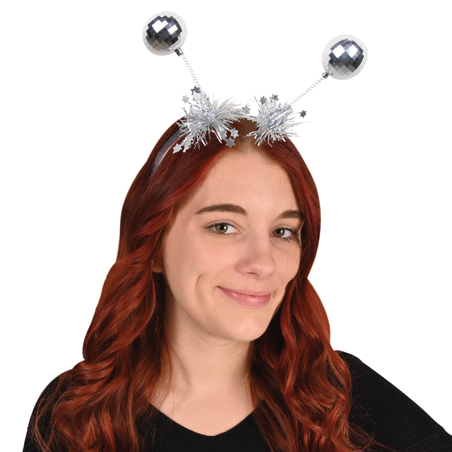 Beistle Silver Ball Boppers Headbands, 2ct.
