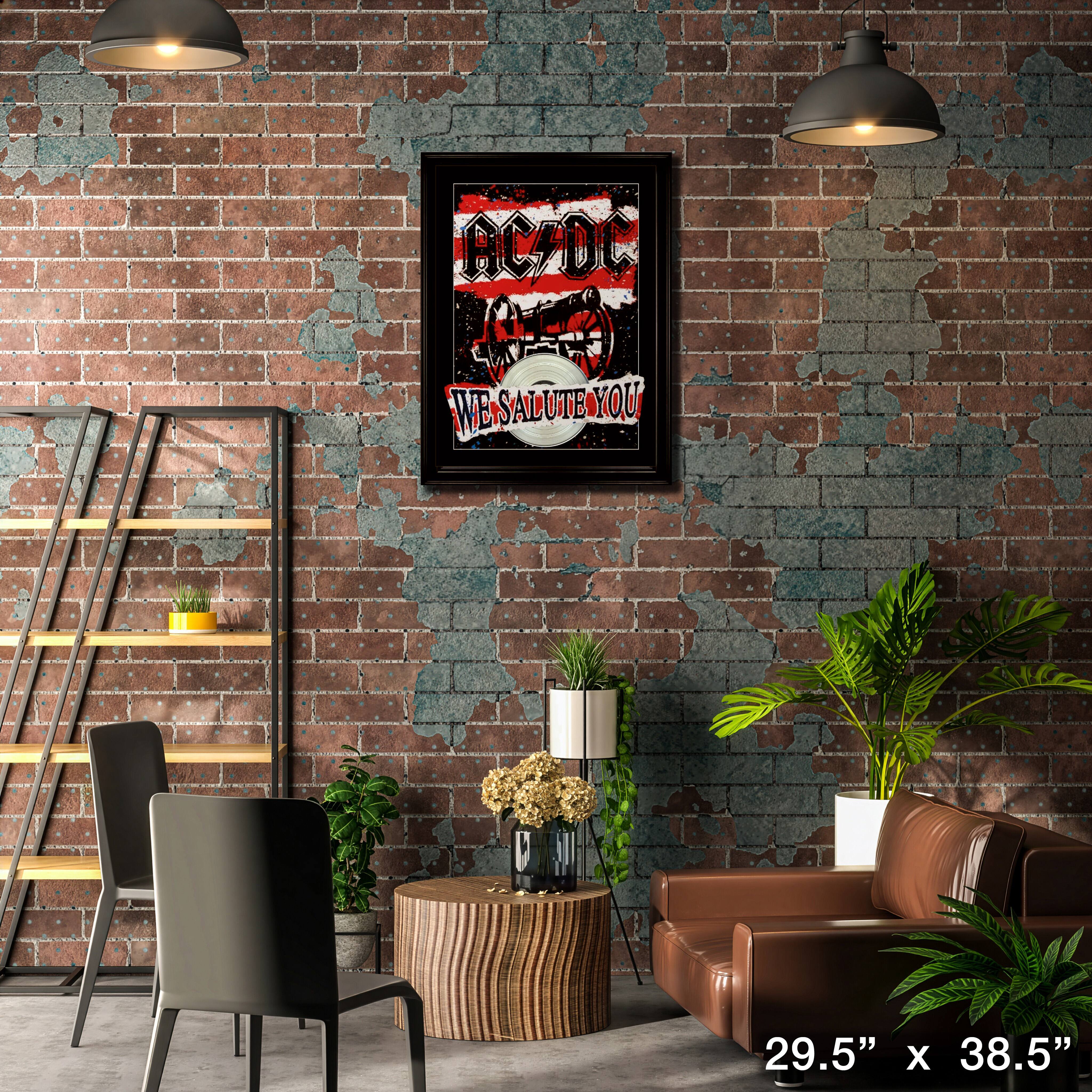 AC/DC Framed We Salute You Print with Platinum LP 29.5" x 38.5"