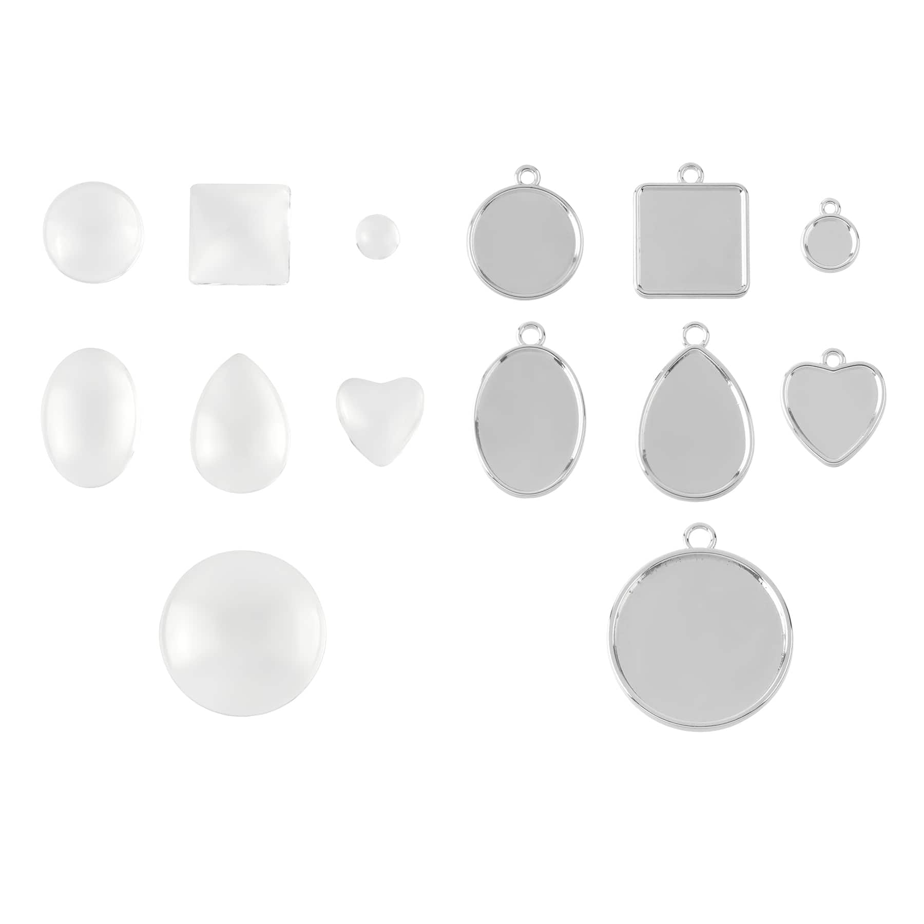 Rhodium Glass Cabochon Pendant Kit by Bead Landing™