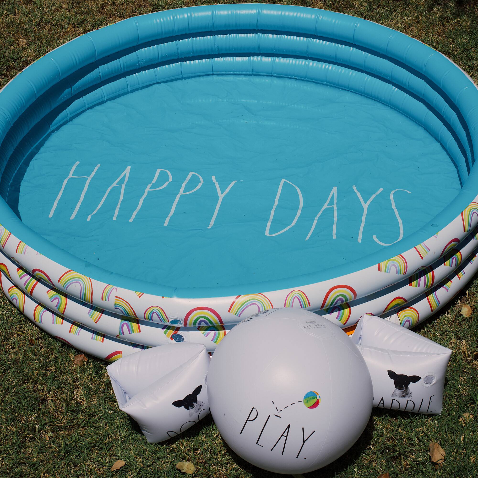 Rae Dunn Swim Kick Play Water Wings & Beach Ball Set