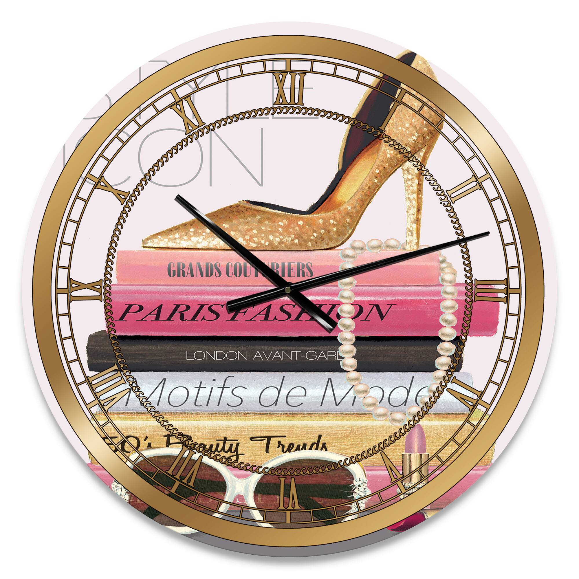 Designart 'Paris Glamourous Gold Style Iii Glam Wall Clock