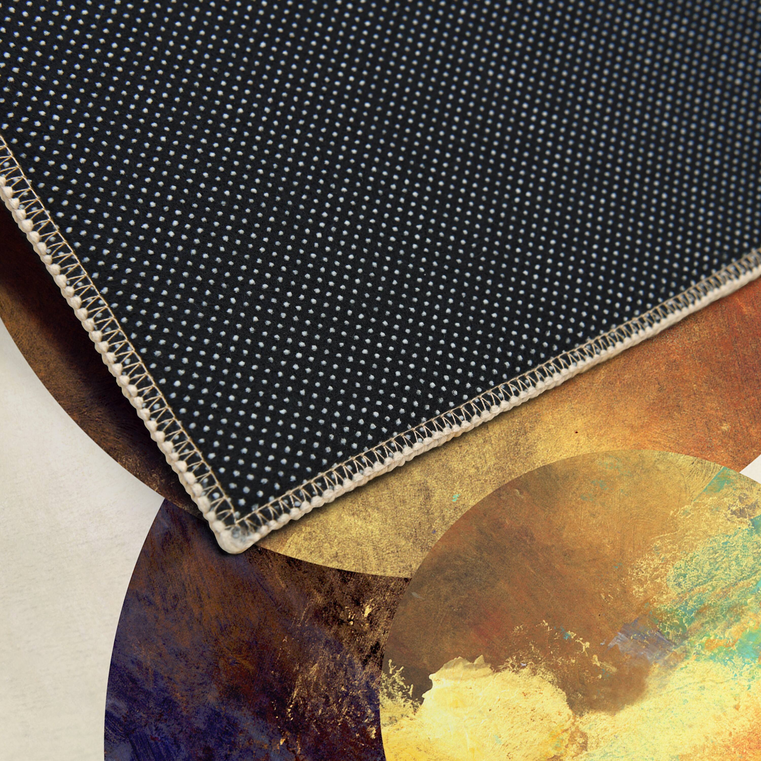 Empire Art Direct 5ft. x 7.5ft. Patina Plates I B Tapis D'Art Washable Geometric Area Rug