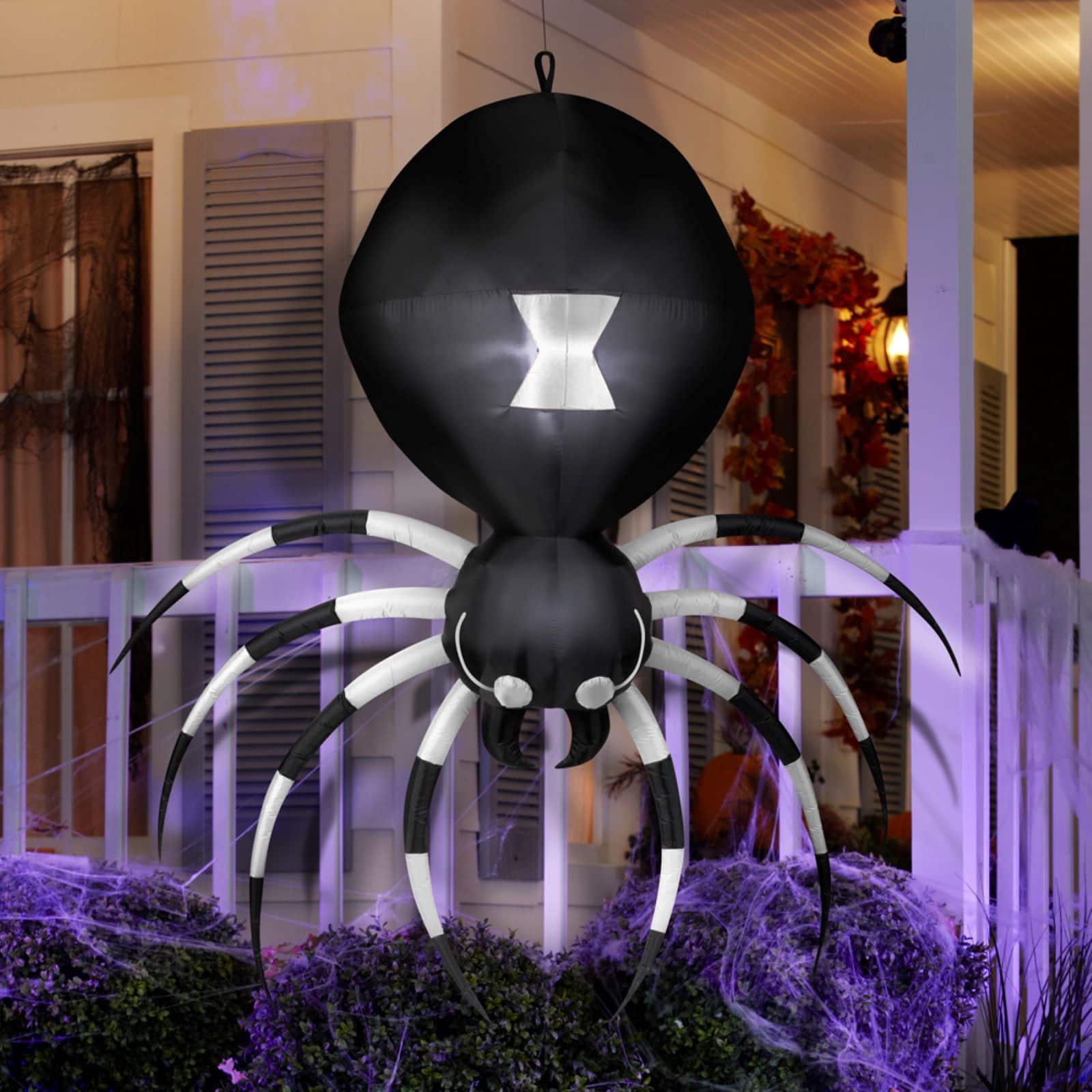 6ft. Airblown® Inflatable Halloween Hanging Black & White Spider