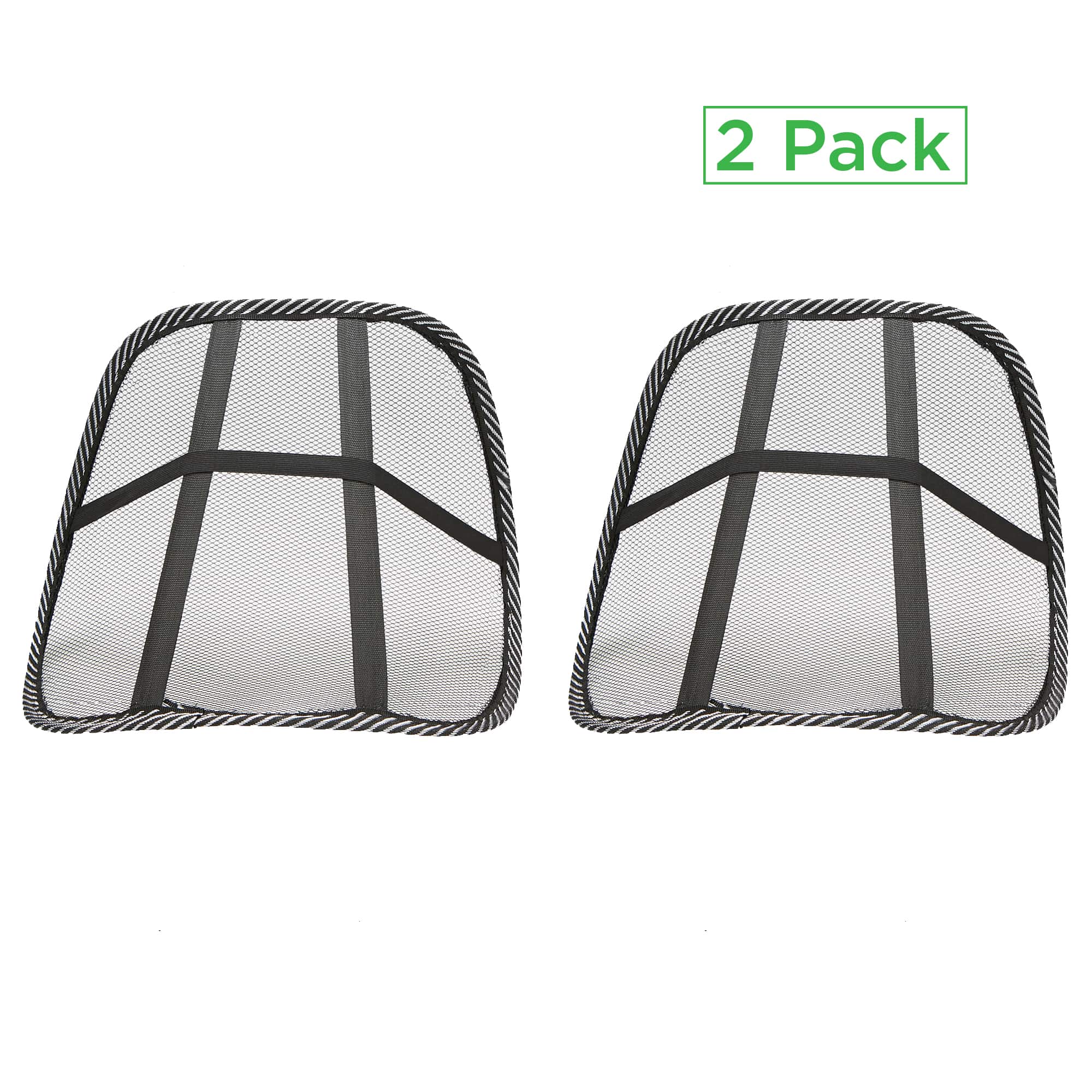 Mind Reader Black Mesh Lumbar Support Adjustable Cushion Set